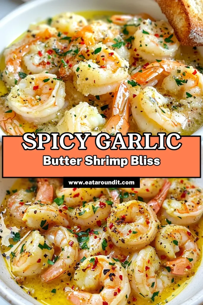 Discover the irresistible flavors of spicy garlic butter shrimp with this easy shrimp recipe! This garlic shrimp dish features succulent shrimp cooked in a creamy garlic and butter sauce, making it a perfect shrimp skillet recipe for busy weeknights. Ready in just 15 minutes, this shrimp with garlic and butter is a must-try! Enjoy it over rice or with bread. Save this recipe for your next meal! #ShrimpRecipes #GarlicShrimp #SeafoodLovers #EasyRecipes