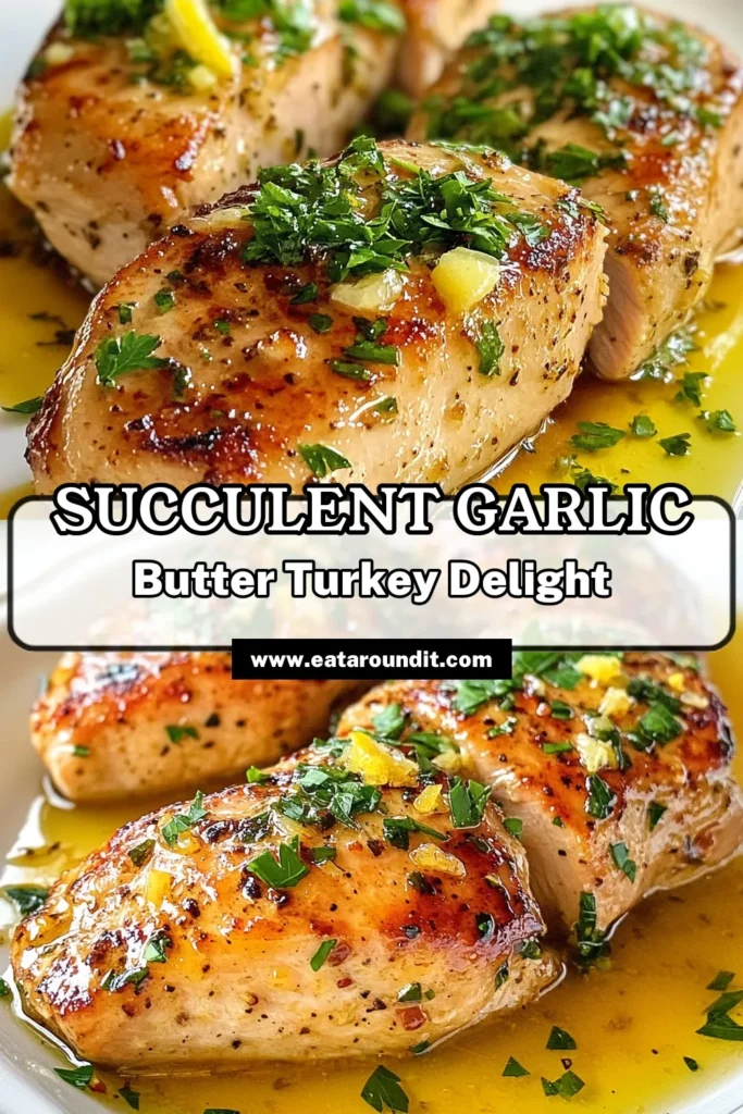Discover the mouthwatering Garlic Butter Turkey Tenderloin recipe that's both quick and easy! This Easy Turkey Tenderloin Recipe features tender turkey cooked in a rich garlic butter sauce, perfect for a Quick Thanksgiving Dinner or any occasion. Delight in the flavors of Baked Turkey Tenderloin with Garlic Butter and zesty Lemon Herb Turkey Tenderloin. Try it today and wow your dinner guests! Save this recipe for a delicious meal tonight! #TurkeyTenderloin #ThanksgivingRecipe #EasyRecipes #GarlicButter