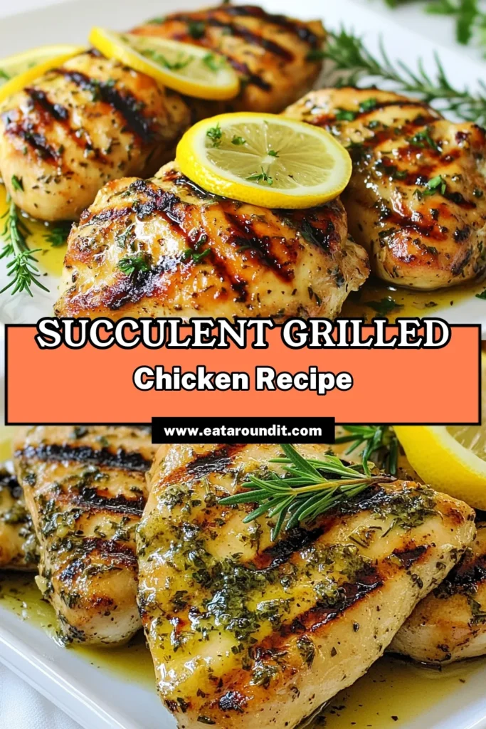 Discover this easy and flavorful grilled chicken recipe that features zesty lemon and aromatic herbs! This herb-infused chicken is perfect for summer grilling and embodies the spirit of Mediterranean cuisine. With a quick chicken marinade that enhances the juicy flavor, you’ll impress your family and friends with this delightful zesty lemon chicken. Save this recipe now for your next barbecue! #GrilledChicken #ZestyLemonChicken #HerbInfusedChicken #MediterraneanGrilledChicken