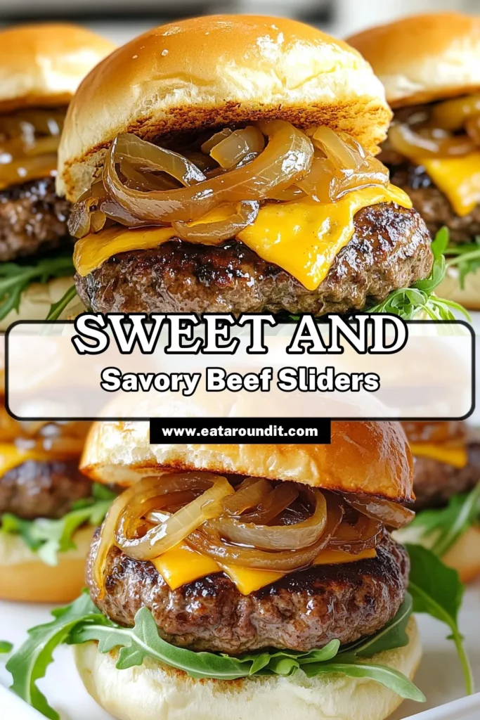 Indulge in delicious caramelized onion beef sliders with this easy slider recipe that's perfect for gatherings! Juicy ground beef sliders are topped with sweet caramelized onions and sharp cheddar cheese for unbeatable flavor. This homemade sliders recipe is simple to make and full of savory goodness. Get ready to wow your guests with these scrumptious sliders! Save & try it now! #CaramelizedOnionBeefSliders #EasySliderRecipe #HomemadeSlidersRecipe #GroundBeefSliders