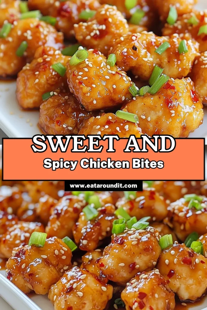 Indulge in these Spicy Honey Garlic Chicken Bites for a quick and flavorful dinner! This easy chicken bites recipe is perfect for busy weeknights or tasty chicken appetizers at your next gathering. Drenched in a homemade honey garlic sauce, these bites are sure to impress. Try this 20-minute recipe today and satisfy your cravings! Save this for your next dinner idea! #SpicyHoneyGarlicChicken #EasyChickenBites #ChickenAppetizers #QuickDinnerIdeas