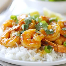 To make Sweet Chili Garlic Shrimp, you need the following: - 1 pound large shrimp, peeled and deveined - 3 tablespoons sweet chili sauce - 4 cloves garlic, minced - 1 tablespoon fresh ginger, grated - 2 tablespoons soy sauce - 1 tablespoon sesame oil - 1 tablespoon fresh lime juice - 2 green onions, thinly sliced - 1 teaspoon red pepper flakes (adjust to desired heat level) - Fresh cilantro, for garnish - Cooked jasmine rice or quinoa, for serving You can swap some ingredients if needed. Here are some ideas: - For shrimp, use chicken or tofu. - Use honey instead of sweet chili sauce for a different sweetness. - If you lack ginger, use ground ginger as a substitute. - Tamari can replace soy sauce for a gluten-free option. - Olive oil may work in place of sesame oil for a milder taste. Add some flair to your dish with these garnishes: - Fresh cilantro adds a burst of flavor. - Lime wedges offer a zesty touch. - Toasted sesame seeds give a nice crunch. - Sliced red chili peppers can enhance the heat. These ingredients and substitutions will help you create a delightful meal that impresses your family or friends. Enjoy the vibrant flavors and quick prep time! {{ingredient_image_2}} Start by gathering your ingredients. You need sweet chili sauce, minced garlic, grated ginger, soy sauce, sesame oil, lime juice, and red pepper flakes. In a large mixing bowl, whisk these ingredients together until they blend well. This mix will be your flavorful marinade. The sweet chili sauce gives a nice balance of sweet and heat. Garlic adds a rich taste, while ginger brings a fresh zing. Next, take your pound of large shrimp, which should be peeled and deveined. Carefully add the shrimp to the marinade. Make sure each shrimp gets a good coat of the mix. Let them sit at room temperature for about 15 to 20 minutes. This time lets the shrimp soak up all those tasty flavors. Don’t skip this step; it makes a big difference in taste. While the shrimp marinate, heat a large skillet over medium-high heat. When the skillet is hot, add the marinated shrimp along with the marinade. Cook the shrimp for about 2 to 3 minutes on one side. You want them to get a nice caramelization. Flip the shrimp over and cook for another 2 to 3 minutes. They should turn pink and opaque when done. Watch them closely; overcooking can make them rubbery. Once cooked, remove the skillet from the heat and sprinkle thinly sliced green onions on top. Gently toss everything together for a beautiful finish. To avoid overcooking shrimp, focus on timing. Cook shrimp for only 2-3 minutes per side. Look for a change in color. When shrimp turns pink and opaque, they are done. Remove them from the heat right away. If they cook too long, they become rubbery and tough. Keep your heat high to get a nice sear without overdoing it. To boost the flavor, use fresh ingredients. Fresh garlic and ginger make a big difference. You can add more chili sauce for extra sweetness. If you like heat, toss in more red pepper flakes. Squeeze fresh lime juice right before serving for a zesty kick. A sprinkle of fresh cilantro brightens the dish and adds a nice touch. Serve Sweet Chili Garlic Shrimp over fluffy jasmine rice or quinoa. This makes a great base. You can also add steamed veggies for color and texture. Try pairing it with a cool cucumber salad. For a fun twist, serve it in tacos with crunchy slaw. Presentation matters, so arrange the shrimp nicely on the plate. Garnish with green onions and cilantro for a pop of color. Pro Tips Marinate for Maximum Flavor: Ensure that the shrimp marinate for at least 15-20 minutes to allow the flavors to penetrate deeply, enhancing the overall taste. Watch the Cooking Time: Shrimp cook quickly, so keep an eye on them. Overcooking can lead to a rubbery texture; they should be pink and opaque. Customize Your Heat Level: Adjust the amount of red pepper flakes according to your spice preference. Start with less if you're unsure! Serve Fresh: For the best flavor and presentation, serve the shrimp immediately after cooking over freshly made jasmine rice or quinoa. {{image_4}} If you want more heat, try Spicy Chili Garlic Shrimp. You can add more red pepper flakes to the marinade. Start with two teaspoons instead of one. This will give your dish a nice kick. You can also use spicy chili sauce instead of sweet chili sauce. It adds heat and a complex flavor. Cook the shrimp just like the original recipe. Enjoy the spicy twist on a classic! Sweet Chili Garlic Shrimp Tacos are a fun way to enjoy this dish. Simply take the cooked shrimp and place them in soft tortillas. Top with fresh cabbage and mango salsa for crunch. You can add avocado slices for creaminess. A squeeze of lime over the top brightens the flavors. These tacos are a crowd-pleaser at any gathering. They are quick to make and full of flavor! To make it a Meal Bowl, serve the shrimp over rice or quinoa. Add your favorite veggies like bell peppers or snap peas. This adds color and nutrition to your bowl. Drizzle extra sweet chili sauce on top for more flavor. A sprinkle of sesame seeds adds a nice touch. You can customize the bowl with any ingredients you love. It’s a filling and balanced meal that’s easy to prepare. To store your Sweet Chili Garlic Shrimp, let it cool first. Place it in an airtight container. This keeps the shrimp fresh and tasty. You can store it in the fridge for up to three days. If you want to enjoy it later, freezing is a great option. When you’re ready to eat the leftovers, reheating is simple. You can use a skillet on medium heat. Add a splash of water or broth to keep it moist. Cook for about 5 minutes, stirring gently. You can also use a microwave. Heat in short bursts, checking often to avoid overcooking. For freezing, make sure the shrimp is in a sealed bag. Squeeze out as much air as possible. This way, it won’t get freezer burn. You can freeze the shrimp for up to three months. When you're ready to cook it, thaw in the fridge overnight. You can serve Sweet Chili Garlic Shrimp with jasmine rice or quinoa. These grains soak up the sauce nicely. You can also add steamed veggies for color and crunch. Broccoli, bell peppers, or snap peas work well. If you want a twist, serve it in tacos. Add some slaw for a fresh bite. Yes, you can prepare Sweet Chili Garlic Shrimp in advance. You can marinate the shrimp ahead of time. Just keep it in the fridge for up to one hour. Cook them right before serving for the best taste. If you cook them early, store the shrimp in an airtight container. They can last in the fridge for two days. Just reheat gently to avoid rubbery shrimp. To adjust the spice level, use red pepper flakes as the main source of heat. You can add less or more based on your taste. For a milder dish, skip the red pepper flakes. For more heat, add fresh jalapeños or a dash of hot sauce. Always taste as you go to find your perfect balance. In this blog post, we explored the key ingredients for Sweet Chili Garlic Shrimp and how to choose the best substitutions. I walked you through the step-by-step process of marinating and cooking shrimp. We covered tips on avoiding overcooking and how to enhance the flavor. You learned delicious variations and how to store leftovers properly. By using these insights, you can create a tasty dish that suits your taste. Enjoy making Sweet Chili Garlic Shrimp, and feel free to get creative with it!