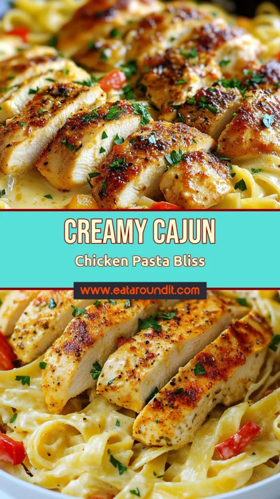 Indulge in this deliciously rich Cajun chicken pasta recipe that brings the flavor of homemade Cajun cuisine to your table. In just 30 minutes, you can whip up this creamy pasta dish featuring tender fettuccine chicken pasta, sautéed veggies, and a mouthwatering creamy sauce. Perfect for weeknight dinners, it's one of the easiest Cajun recipes that will impress everyone! Save this recipe for a flavorful family meal tonight! #CajunChickenPasta #CreamyPastaDishes #EasyCajunRecipes #FettuccineChickenPasta