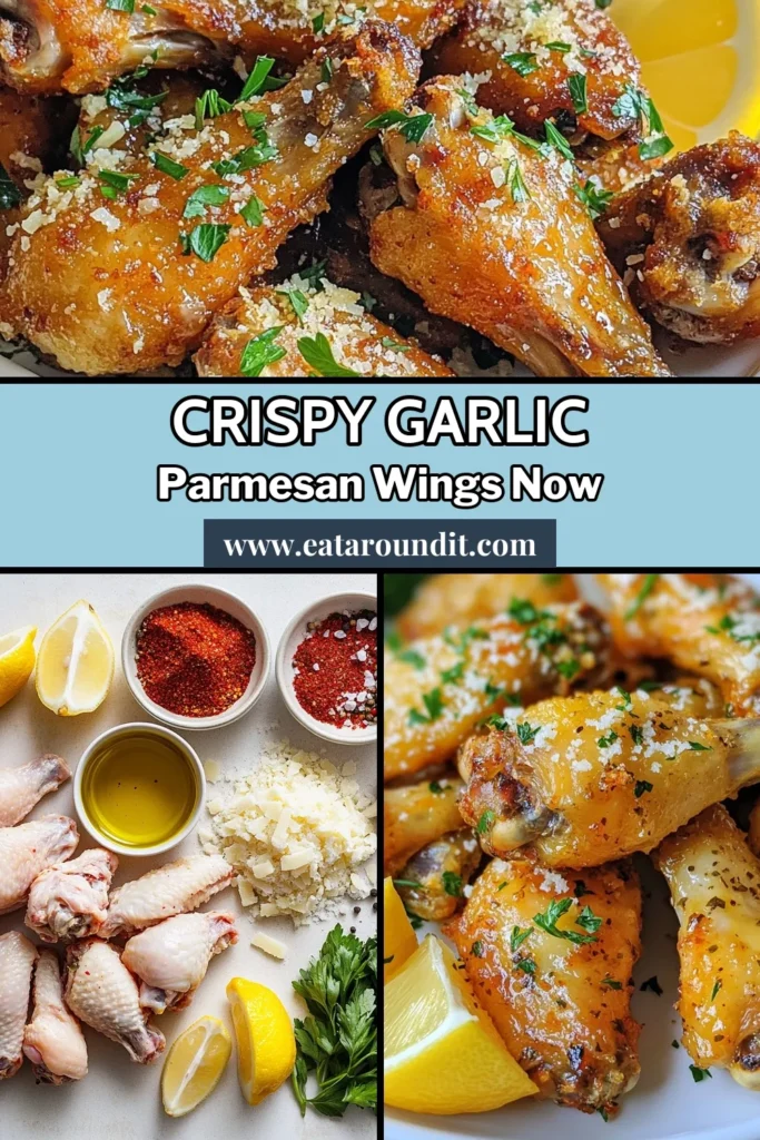 Savor the amazing flavors of Air Fryer Garlic Parmesan Wings with this easy crispy chicken wings recipe! Perfect for game day or a quick snack, these delicious garlic parmesan chicken wings are coated in a mouthwatering air fryer chicken wing marinade that makes them irresistible. Ready in just 50 minutes, they are the ultimate easy air fryer appetizers. Try them today and elevate your appetizer game! #AirFryerWings #CrispyChickenWings #GarlicParmesan #EasyAppetizers