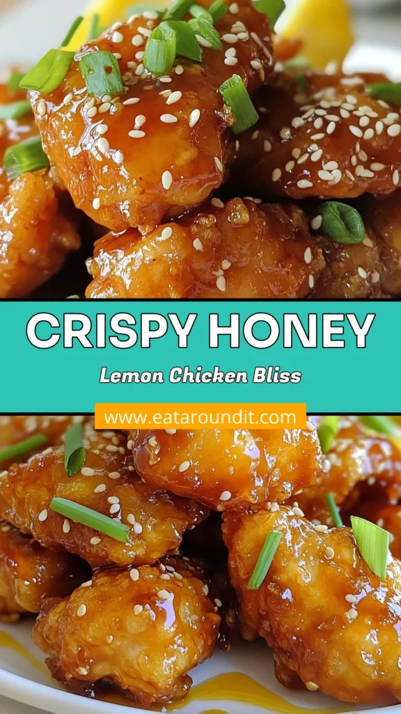 Savor the deliciousness of Crispy Honey Lemon Chicken with this easy chicken dinner recipe! Perfectly fried chicken coated in a homemade honey lemon sauce makes for an irresistible meal. This Honey Lemon Chicken Recipe is not only quick to make but also a delightful twist on classic fried chicken with honey sauce. Try it tonight and enjoy a burst of flavors! Save this recipe for later! #CrispyHoneyLemonChicken #EasyChickenDinner #FriedChickenWithHoneySauce #HomemadeHoneyLemonSauce