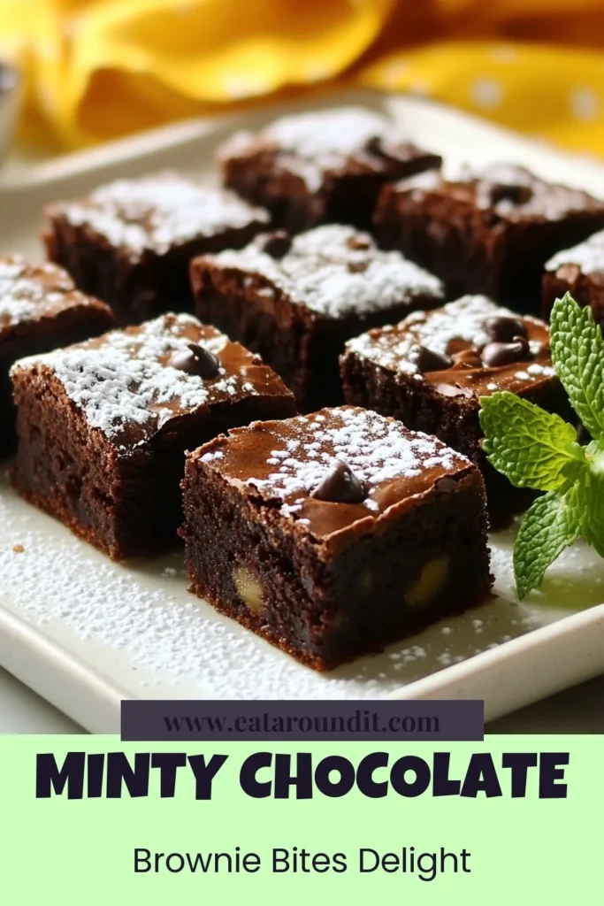 Indulge in these delicious chocolate mint brownie bites! This fudgy brownie recipe combines rich chocolate with refreshing mint for a perfect blend of flavors. They're easy mint desserts that will impress your guests and satisfy your cravings. Enjoy mini chocolate brownies that are ideal for parties. Don't wait—try this mint chocolate treat today and satisfy your sweet tooth! #ChocolateMintBrownieBites #EasyMintDesserts #MintChocolateTreats #MiniChocolateBrownies