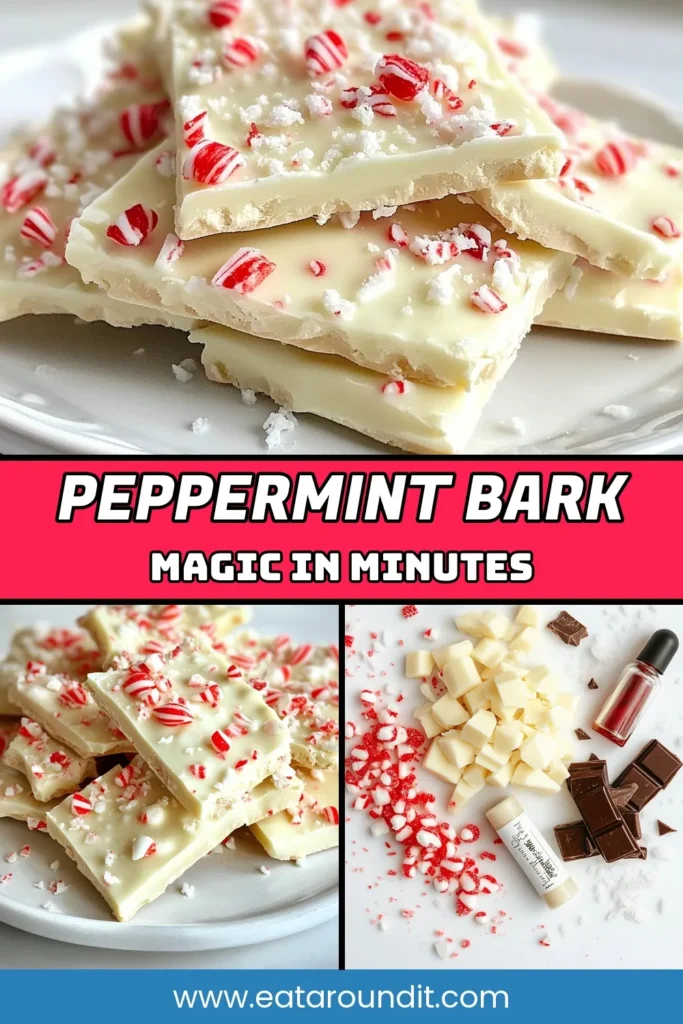 Indulge in the festive spirit with easy white chocolate peppermint bark that's perfect for holiday dessert recipes! This delightful treat combines creamy white chocolate with crushed candy canes for a refreshing twist, making it a go-to for festive chocolate treats. Follow our simple steps to create homemade candy canes bark that's sure to impress. Save this recipe for your holiday celebrations! #WhiteChocolatePeppermintBark #EasyPeppermintBark #HolidayDesserts #FestiveTreats