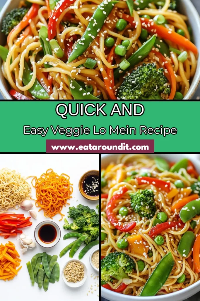 Looking for a quick and satisfying meal? Try this veggie lo mein recipe! These vegetarian lo mein noodles are packed with colorful stir-fried vegetables, making it a healthy lo mein dish everyone will love. With this easy lo mein recipe, you can whip up a delicious dinner in just 30 minutes. Click to explore the full recipe and save it for later! #VeggieLoMein #HealthyRecipes #StirFry #VegetarianMeals