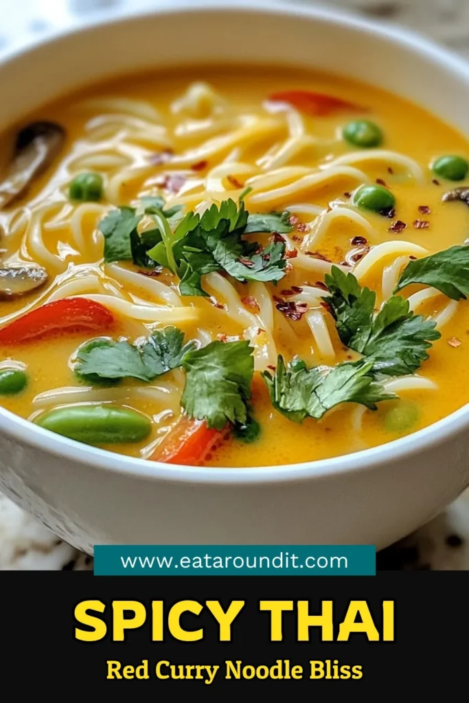Discover how to make a delicious Thai red curry noodle soup that's perfect for any occasion! This easy Thai curry soup features creamy coconut milk, fresh veggies, and spicy red curry noodles, making it a satisfying vegetarian Thai soup recipe. Ready in just 30 minutes, this coconut milk noodle soup will become a family favorite. Save and try it today! #ThaiRedCurryNoodleSoup #EasyThaiCurrySoup #Vegetarian ThaiSoup #SpicyRedCurryNoodles