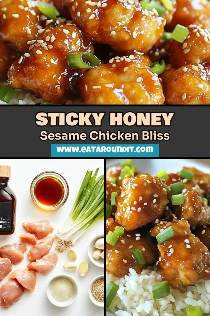 Indulge in the mouthwatering flavors of Sticky Honey Sesame Chicken with this easy sesame chicken recipe! Using crispy chicken thighs, this Asian chicken recipe combines honey, garlic, and a hint of sesame for a delightful meal. Perfect for busy nights, it's a dish the whole family will love! Save this Honey Garlic Chicken Recipe for your next dinner and elevate your weeknight meals. #StickyHoneySesameChicken #EasySesameChicken #AsianChickenRecipes #HoneyGarlicChickenRecipe