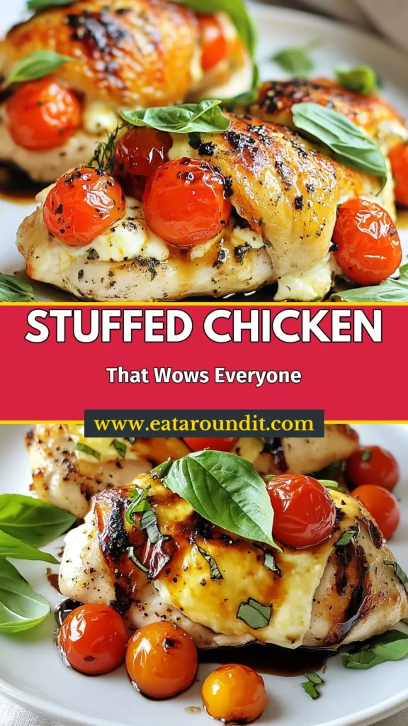 Indulge in this mouthwatering Caprese stuffed chicken breast recipe that combines juicy chicken with fresh mozzarella and cherry tomatoes for a delightful twist on dinner. This healthy chicken dinner recipe is perfect for any occasion—easy to prepare and bursting with Italian flavor! Follow these simple steps for a delicious meal your family will love. Save this recipe and impress your guests tonight! #CapreseStuffedChicken #EasyItalianRecipes #HealthyDinner #StuffedChickenRecipe
