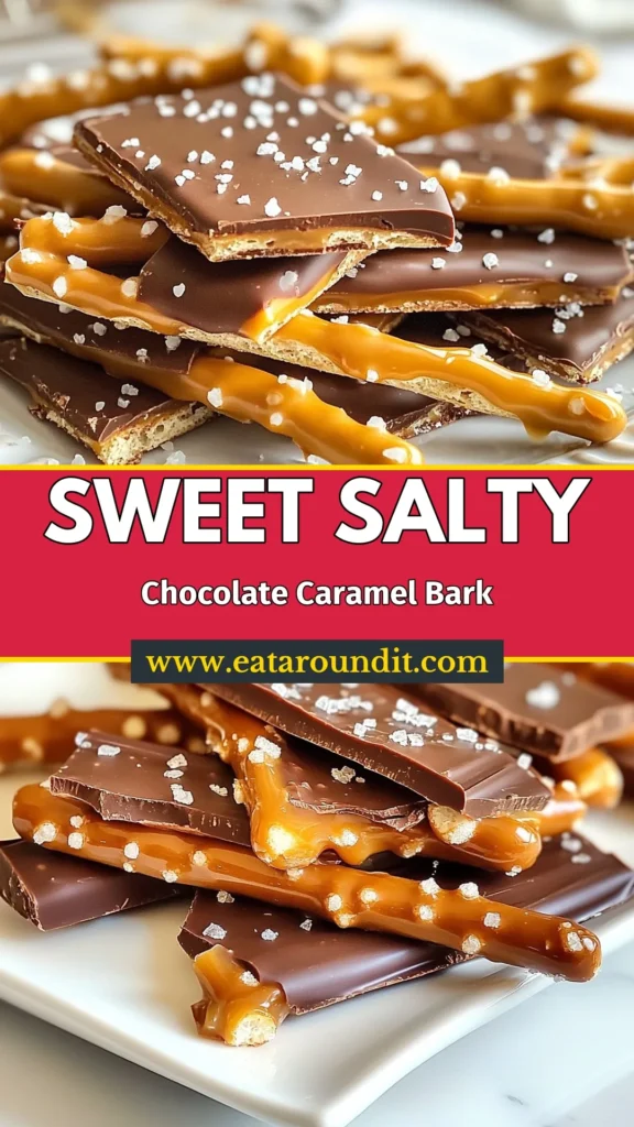 Indulge in the perfect blend of flavors with this easy chocolate snacks recipe for Chocolate Caramel Pretzel Bark. This delicious caramel pretzel recipe combines crunchy pretzels, silky chocolate, and a sprinkle of sea salt for a delightful sweet and salty bark treat. Ideal for satisfying cravings or gifting, this homemade pretzel candy is a must-try. Click for this simple recipe and get ready to make your own delicious bark! #ChocolatePretzelBark #CaramelPretzelRecipe #SweetAndSaltyBark #HomemadePretzelCandy