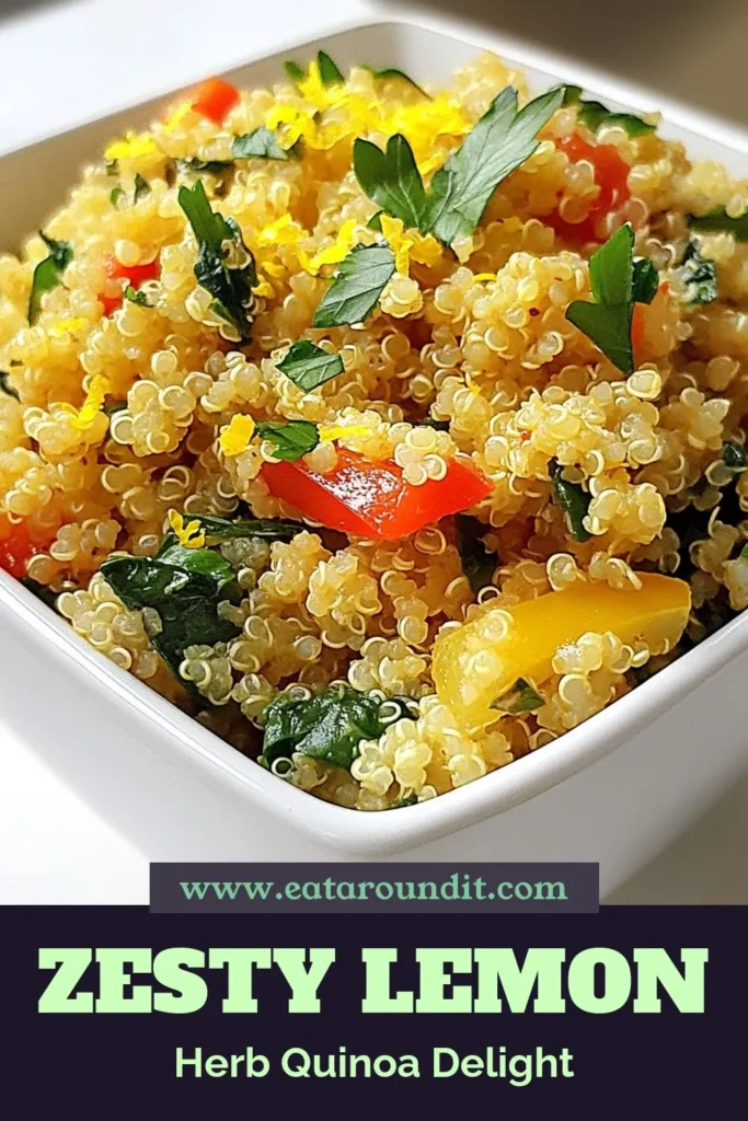 Discover the fresh, vibrant flavors of Lemon Herb Quinoa Pilaf! This healthy quinoa recipe combines the goodness of quinoa with spinach and lemon for a delightful vegetarian dish. Perfect as an easy quinoa side dish, this nutritious meal is quick to prepare and packed with flavor. Get ready to impress your taste buds and serve something special! Save this recipe and enjoy cooking today! #HealthyEating #QuinoaRecipe #VegetarianDishes #EasyRecipes