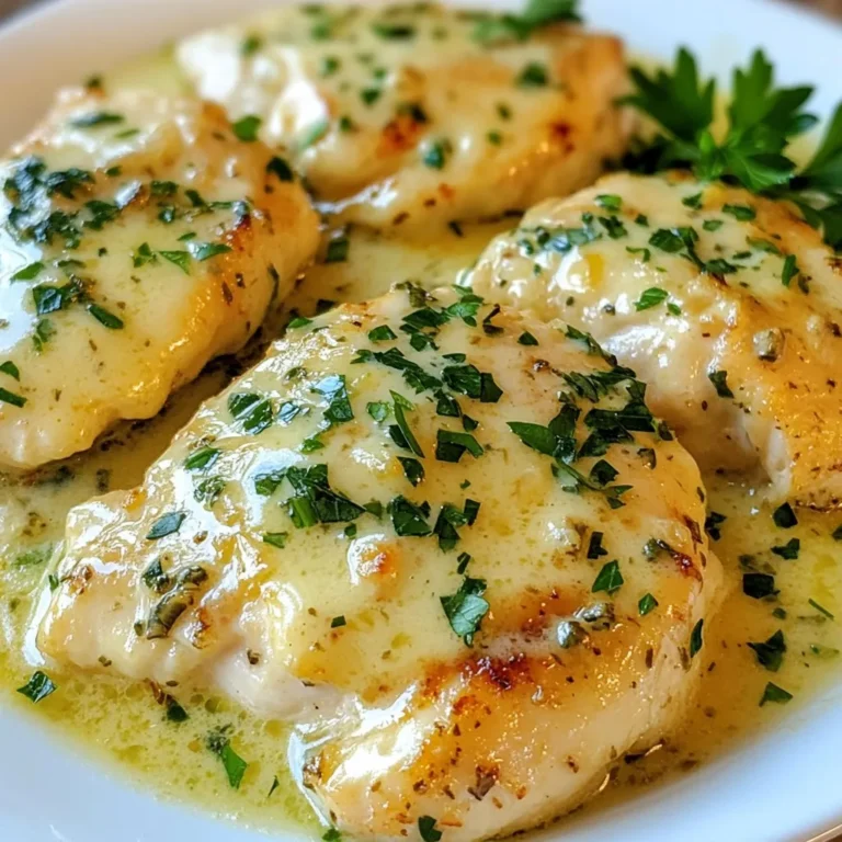 - 4 boneless, skinless chicken breasts - 1 cup chicken broth - 4 cloves garlic, finely minced - 1 cup freshly grated Parmesan cheese - 1 teaspoon Italian seasoning - 1 teaspoon onion powder - ½ teaspoon freshly cracked black pepper - ½ teaspoon sea salt - ¼ cup fresh parsley, chopped - 3 tablespoons olive oil - 1 tablespoon cornstarch (optional, for thickening) The main ingredients for this dish create a great base. The chicken breasts stay moist and tender in the slow cooker. The chicken broth adds flavor and keeps everything juicy. Garlic brings a wonderful aroma, while Parmesan cheese gives a rich, creamy taste. For the seasoning and garnish, I use a blend of Italian seasoning and onion powder. These spices add depth to the dish. Sea salt and black pepper enhance the flavors. Fresh parsley on top makes the meal look bright and fresh. The cooking components are simple but key. Olive oil helps sear the chicken to a golden brown. If you want a thicker sauce, cornstarch can help with that. Just mix it with water to form a slurry before adding it to the slow cooker. {{ingredient_image_2}} Start by patting the chicken dry with a paper towel. This helps the chicken sear well. Next, season both sides of the chicken with salt, pepper, Italian seasoning, and onion powder. This mix gives the chicken great flavor. Then, heat olive oil in a skillet over medium heat. When the oil shimmers, carefully add the chicken. Sear each side for about 3-4 minutes. Look for a nice golden brown crust. If you are in a hurry, you can skip this step, but it adds more flavor. After searing, transfer the chicken to the slow cooker. Evenly sprinkle the minced garlic over the top of the chicken. This step adds an aromatic flavor that you will love. Now, pour the chicken broth over the chicken. Make sure the chicken is partly submerged. This keeps it moist while it cooks. Cover the slow cooker with its lid. Set it to cook on low for 6-7 hours or on high for 3-4 hours. The chicken will become tender and perfect for shredding or serving whole. About 30 minutes before you serve, stir in the freshly grated Parmesan cheese. This cheese will melt and create a creamy sauce. If you like a thicker sauce, mix cornstarch with a small amount of water to make a slurry. Stir this into the slow cooker and let it cook for another 15 minutes. This will thicken the sauce to your taste. Taste the sauce and adjust the seasoning if needed. Then, lift the chicken out of the slow cooker. Slice it if you want, and spoon the rich garlic Parmesan sauce on top. Garnish with chopped fresh parsley for a bright touch. Enjoy! Searing the chicken adds depth and richness. It creates a nice crust. This crust locks in juices and enhances the dish. If you skip searing, the chicken will still taste good but lack that extra flavor. Adjust seasoning to fit your taste. If you like more garlic, add extra cloves. For a kick, sprinkle in some red pepper flakes. Always taste as you go and tweak it. Choosing the right slow cooker makes a big difference. A 6-quart slow cooker works well for this recipe. It fits the chicken and allows for even cooking. Set your slow cooker to low for 6-7 hours or high for 3-4 hours. Cooking slowly helps the chicken become tender and juicy. Use a meat thermometer to check if the chicken reaches 165°F. Pair this chicken with crusty bread or a fresh salad. A light salad balances the rich flavors of the dish. Serve the chicken on a big platter. Drizzle the creamy sauce over the top. For a pop of color, sprinkle fresh parsley on the chicken. This adds freshness and makes the dish look great! Pro Tips Use Fresh Ingredients: Fresh garlic and high-quality Parmesan cheese will elevate the dish, enhancing its flavor significantly. Sear for Flavor: Searing the chicken before adding it to the slow cooker creates a deeper flavor profile and adds a lovely texture. Adjust Seasoning: Always taste the sauce before serving; a pinch of salt or a squeeze of lemon can balance the flavors beautifully. Serve with Sides: Pair the chicken with crusty bread or a fresh salad to complement the rich, creamy sauce and create a complete meal. {{image_4}} You can switch up the main protein in this dish. Instead of chicken breasts, use chicken thighs for a juicier bite. If you're vegan or vegetarian, try tofu. Tofu absorbs flavors well and works great in this recipe. For a dairy-free option, look for plant-based Parmesan cheese. There are many brands that mimic the taste well. You can also use nutritional yeast for a cheesy flavor without dairy. Want to add more color and nutrition? Toss in some vegetables! Broccoli and spinach are great choices. They cook well in the slow cooker and soak up all the tasty garlic and Parmesan flavors. Feel free to experiment with spices and herbs. Add a pinch of red pepper flakes for heat. You can also try fresh herbs like basil or thyme for extra freshness. Just remember to adjust the amounts to your taste. If you don’t have a slow cooker, you can use an Instant Pot. Set it to high pressure for about 10 minutes. This method will give you tender chicken in less time. Remember to use the same steps for seasoning and adding the broth. You can also bake this dish in the oven. Place the chicken in a baking dish, add garlic, broth, and cheese. Cover it with foil and bake at 375°F for about 30-40 minutes. This way, you'll still get that rich, creamy sauce. Store leftover Slow Cooker Garlic Parmesan Chicken in an airtight container. Place it in the fridge. It stays fresh for up to four days. For longer storage, freeze the chicken in a freezer-safe bag or container. It will keep well for three months. Label your container with the date to track freshness. You can reheat in the microwave or on the stovetop. For the microwave, place the chicken in a bowl. Heat on medium for 1-2 minutes. Stir halfway through. For stovetop reheating, use a skillet. Add a splash of chicken broth to keep the sauce moist. Heat on low until warm. Stir often to maintain sauce consistency. Prepare this dish ahead for easy meals. Cook a large batch and store in portions. You can freeze the chicken in single servings. This way, you can grab one for a quick meal. Thaw overnight in the fridge before reheating. This method saves time on busy days and keeps meals exciting! Yes, you can skip searing the chicken. However, searing adds a rich flavor and a nice texture. When you sear, it creates a crust that locks in juices. Without this step, the chicken might taste a bit less savory. The final dish may also lack that golden color. If you are short on time, go ahead and skip it. Just know the taste might not be as strong. To make this recipe low-carb, focus on a few easy swaps. Use cauliflower rice instead of regular rice. You can also add more veggies, like zucchini or spinach. For a thicker sauce, use almond flour instead of cornstarch. This keeps the sauce creamy without extra carbs. Always check the labels on your chicken broth to ensure it fits your carb needs. There are many tasty sides that go well with this dish. You can serve it with: - Steamed broccoli - Cauliflower mash - A fresh garden salad - Zucchini noodles - Crusty bread for dipping in sauce These options pair nicely with the rich flavors of the chicken. They also make your meal colorful and fun. You can create a delicious Slow Cooker Garlic Parmesan Chicken using simple ingredients. We covered main components, seasoning, cooking steps, and tips for the best flavor. You have ideas for variations and storage too. Cooking this dish is easy and rewarding. Don't be afraid to adjust the flavors! Enjoy trying new ingredients and serving it your way. This recipe makes meal prep simple and tasty. Happy cooking!