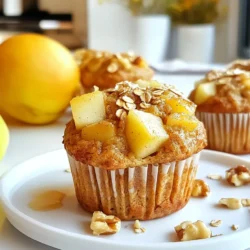 To make these tasty muffins, you need key ingredients for the best flavor and texture. Here’s what you’ll need: - 1 cup whole wheat flour - 1 cup rolled oats - 1 teaspoon baking powder - 1 teaspoon baking soda - 1 teaspoon ground cinnamon - ¼ teaspoon salt - 2 ripe bananas, mashed until smooth - 1 cup unsweetened applesauce - 1/4 cup honey or maple syrup (or a mix) - 1 teaspoon pure vanilla extract - 1 cup diced apples (Gala or Fuji are sweet choices) - 1/4 cup chopped walnuts or pecans (optional) - 1/2 cup raisins or dried cranberries (optional) These ingredients create a warm and hearty muffin. The apples give natural sweetness, while bananas add moisture. You can swap some ingredients if needed. For whole wheat flour, try all-purpose flour for a lighter muffin. Instead of honey, agave syrup works well too. If you don’t have applesauce, mashed pears or pumpkin puree can be a good match. To enhance your muffins, consider adding a few extras. You can mix in: - 1/4 cup chocolate chips for sweetness - 1/2 teaspoon nutmeg for warmth - Chopped nuts like almonds for crunch - Fresh blueberries for a fruity twist These options allow you to customize your muffins and make them your own. Enjoy experimenting with flavors! {{ingredient_image_2}} Start by preheating your oven to 350°F (175°C). This step is crucial. It helps the muffins rise perfectly. Next, grab a muffin tin. You can use paper liners or lightly grease each cup with cooking spray. This will help the muffins come out easily. In a large mixing bowl, combine the whole wheat flour, rolled oats, baking powder, baking soda, ground cinnamon, and salt. Use a whisk to mix these dry ingredients thoroughly. Make sure there are no lumps. This will ensure an even texture in your muffins. In another bowl, mix the mashed bananas, applesauce, honey or maple syrup, and vanilla extract. Stir this mixture with a fork or whisk until it is smooth. The bananas give a nice sweetness and moisture to the muffins. Now, pour the wet ingredients into the bowl with the dry ingredients. Stir gently until just combined. Be careful not to overmix. It's okay if some lumps remain. This will keep your muffins fluffy and light. Next, fold in the diced apples and optional nuts like walnuts or pecans. You can also add raisins or dried cranberries if you like. Mix these in carefully until they are evenly spread throughout the batter. This adds a burst of flavor and texture. Take a spoon and fill each muffin cup with the batter. Fill them about 2/3 full. This allows space for the muffins to rise while baking. Now, place the muffin tin in the preheated oven and bake for 18-22 minutes. Check for doneness by inserting a toothpick into the center of a muffin. It should come out clean. Once baked, let the muffins cool in the pan for about 5 minutes. After that, carefully transfer them to a wire rack. Allow them to cool completely. This step helps keep their fluffy texture. Enjoy your tasty and healthy Apple Cinnamon Energy Muffins! To get the best muffins, follow these simple tips: - Measure Ingredients Accurately: Use a scale or measuring cups. This helps keep your recipe on point. - Don't Overmix: When you combine wet and dry ingredients, mix just until they come together. Lumps are okay. - Use Ripe Bananas: The riper the banana, the sweeter your muffins will be. Look for brown spots. - Check Oven Temperature: An oven thermometer can help ensure your oven heats correctly. This helps with even baking. Here are some common errors to steer clear of: - Using Cold Ingredients: Let your eggs and applesauce warm up a bit. This helps them mix better. - Skipping the Cooling Step: Don't rush to eat! Letting muffins cool helps them stay fluffy. - Filling Muffin Cups Too Full: If you overfill, muffins will spill over. Fill only two-thirds full. Make your muffins look as good as they taste: - Serve Warm: Warm muffins are inviting. They smell amazing too! - Add a Drizzle: Drizzle honey or maple syrup on top for a sweet touch. - Serve with Fruit: Pair with fresh slices of apple or a small bowl of yogurt. - Wrap for On-the-Go: Wrap each muffin in parchment paper for a fun snack. Perfect for busy mornings! Pro Tips Use Ripe Bananas: The riper the bananas, the sweeter and more flavorful your muffins will be. Look for bananas with plenty of brown spots for optimal sweetness. Mix-In Variations: Feel free to experiment with different mix-ins like dried figs, chopped dates, or even chocolate chips to customize your muffins to your taste. Storage Tips: Store any leftover muffins in an airtight container at room temperature for up to 3 days, or freeze them for up to 3 months for a quick breakfast option. Don’t Overmix: When combining wet and dry ingredients, mix until just combined. Overmixing can lead to dense muffins, so a few lumps are perfectly fine. {{image_4}} To make gluten-free muffins, you can use gluten-free flour. A good choice is almond flour or a gluten-free blend. Replace the whole wheat flour with 1 cup of your chosen flour. You may need to adjust the liquid slightly, as gluten-free flours can absorb more moisture. This keeps the muffins moist and tender. To create a vegan version, replace honey with maple syrup. Use flaxseed meal mixed with water instead of eggs. Combine 1 tablespoon of flaxseed meal with 2.5 tablespoons of water for each egg. Let it sit for a few minutes until it thickens. This adds moisture and binds the muffins well. You can boost flavor by adding seasonal fruits. In spring, try adding fresh strawberries or blueberries. In summer, peaches or raspberries work great. During fall, add pears or cranberries for a festive touch. In winter, consider using citrus fruits like orange zest for a bright flavor. These additions keep the muffins exciting and fresh. To keep your Apple Cinnamon Energy Muffins fresh, store them in an airtight container. This helps lock in moisture. You can keep them at room temperature for up to three days. If you want to extend their life, place them in the fridge. Just be aware that this may change their texture a bit. If you want to freeze your muffins, let them cool completely first. Wrap each muffin tightly in plastic wrap. Then, place them in a freezer-safe bag. They can last up to three months in the freezer. When you’re ready to eat one, take it out and let it thaw at room temperature. You can also heat it in the microwave for about 15-20 seconds for a warm treat. These muffins can last about three days at room temperature and about a week in the fridge. Watch for any signs of spoilage. If you see mold or a strange smell, it’s best to toss them. Enjoy your muffins while they’re fresh for the best taste! Apple Cinnamon Energy Muffins are packed with nutrients. Whole wheat flour gives you fiber, which aids digestion. Apples bring vitamins and antioxidants, great for health. Bananas add potassium, good for muscle function. Oats provide energy that lasts, keeping you full longer. Nuts add healthy fats, which are good for your heart. These muffins can be a balanced snack or breakfast choice. Yes, you can use various flours. Almond flour adds a nutty flavor. Oat flour makes muffins gluten-free. Spelt flour offers a unique taste and more protein. Each flour will change the texture a bit, so experiment to find your favorite. Just remember, different flours absorb moisture differently. To lower sugar, use less honey or maple syrup. You can reduce it by half and still have great taste. Adding more apples or bananas can also help sweeten the muffins naturally. Consider using stevia or monk fruit for a sugar-free option. This way, you keep the flavor without the extra sugar. Yes, applesauce is a great substitute. It keeps the muffins moist and adds sweetness. Use equal amounts of applesauce for fresh apples. This change works well if you want to save time or if apples are not in season. The flavor will still be lovely and fruity. You can easily customize these muffins. For a vegan version, replace honey with maple syrup. Use flax eggs instead of regular eggs if needed. If you want gluten-free muffins, use gluten-free flour and oats. Add seeds like chia or pumpkin for extra nutrition. Make it your own! Absolutely! These muffins store well. They can last in the fridge for up to a week. You can also freeze them for longer storage. Just wrap each muffin in plastic wrap before freezing. To eat, thaw them overnight in the fridge or warm them in the oven. Perfect for a quick breakfast! You learned how to make tasty Apple Cinnamon Energy Muffins. We covered key ingredients, smart swaps, and flavor add-ins. You saw step-by-step instructions to guide you through mixing and baking. We discussed tips to avoid common mistakes and explored fun variations. Remember proper storage to keep your muffins fresh and delicious. These muffins are great for breakfast or snacks. Enjoy making them your way, and share with others for smiles all around. Keep baking and have fun!