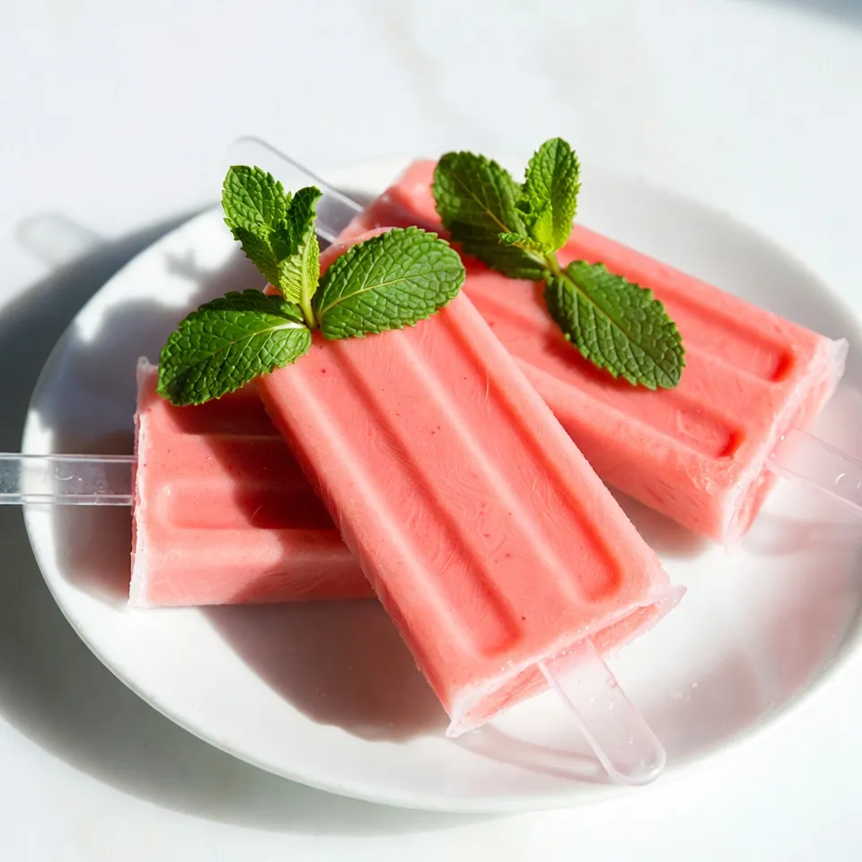 To make strawberry lemonade popsicles, you need the following ingredients: - 2 cups fresh strawberries, hulled and sliced - 1 cup fresh lemon juice (about 4-5 lemons) - 1 cup granulated sugar (adjust for sweetness) - 1 cup water - Fresh mint leaves (optional, for garnish) You can add fun twists to your popsicles with these optional ingredients: - Fresh herbs like mint or basil - Other fruits, such as blueberries or raspberries - Coconut water for a tropical flavor If you need to substitute some ingredients, consider these options: - Use honey or agave syrup instead of granulated sugar for a natural sweetener. - Swap fresh lemon juice with bottled lemon juice in a pinch, though fresh is best. - Frozen strawberries work if fresh ones aren't available; just thaw before blending. These ingredient tips help you customize your popsicles to fit your taste and needs. Enjoy experimenting! {{ingredient_image_2}} To start, take 2 cups of fresh strawberries. Remove the green tops and slice them. Place the sliced strawberries into a blender. Blend these on high speed until smooth. If you like some bits of strawberry, blend halfway. This gives your popsicles a nice texture. Next, grab a small saucepan. Add 1 cup of water and 1 cup of granulated sugar. Heat this mix over medium heat. Stir it well until the sugar dissolves. Once dissolved, take it off the heat and let it cool to room temperature. In a large bowl, combine the strawberry puree, 1 cup of fresh lemon juice, and the cooled simple syrup. Stir it well to blend all the flavors. You can taste the mix now. If you want it sweeter, add more sugar. If you like it tart, a bit more lemon juice will help. Now, carefully pour the mixture into your popsicle molds. Leave some space at the top of each mold. This space will let the popsicles expand as they freeze. Place popsicle sticks right in the center of each mold. Put the filled molds into your freezer. Let them freeze for at least 4 to 6 hours. For the best results, freeze them overnight. This makes sure they are solid and ready to eat. When you’re ready to enjoy your popsicles, take them out of the freezer. Run warm water over the outside of the molds for about 10 to 15 seconds. Gently pull on the popsicle sticks to remove them. Enjoy your tasty treat! To get the right flavor, taste the mixture before you freeze it. You can add more sugar if it's too tart. If you want it more tangy, add extra lemon juice. Each taste brings you closer to your perfect mix! Make sure to leave space at the top of the molds. This space allows the pops to expand as they freeze. For the best results, freeze overnight. If you freeze them for at least 6 hours, they will be nice and solid. Serve your popsicles on a bright plate for a fun look. Add fresh mint leaves around them for a pop of green. You can drizzle leftover strawberry puree on top for extra color and flavor. This makes them not just tasty but also pretty! Pro Tips Use Frozen Strawberries: If fresh strawberries are not in season, you can use frozen strawberries for a similar taste and texture. Just let them thaw slightly before blending for easier pureeing. Experiment with Sweeteners: Instead of granulated sugar, try using honey or agave syrup for a natural sweetener. Adjust the quantity according to your taste preference. Add a Citrus Zest: For an extra burst of flavor, incorporate some lemon zest into your mixture. It enhances the lemonade taste and adds a delightful aroma to the popsicles. Layer for Visual Appeal: Consider layering the strawberry puree and lemonade mixture in the molds for a beautiful striped effect. Just allow each layer to freeze slightly before adding the next! {{image_4}} You can add a fresh twist to your strawberry lemonade popsicles by using herbs. Mint is a great choice. It pairs well with strawberries and lemon. To add mint, chop a handful of leaves. Mix them into your strawberry puree. This will give your popsicles a refreshing taste. Basil also works if you want something a bit different. Its sweet and peppery notes can boost the flavor profile. Just be sure to use fresh herbs for the best taste. Mixing in other fruits can create fun flavors. You can blend strawberries with peaches, mangos, or blueberries. For a tropical touch, try adding pineapple or kiwi. Just remember to adjust the sweetness. Each fruit has a different sweetness level. For example, mangoes are sweeter than strawberries. Blend the fruits together until smooth. Then, mix them with your lemon juice and simple syrup. This will give you unique popsicle flavors. Layering popsicles adds a visual treat. To create layers, pour one flavor into the molds first. Let it freeze for about an hour. Once it starts to set, add the next flavor. Repeat this for as many layers as you want. This method creates pretty stripes in your popsicles. You can use different color fruits for a stunning look. Make sure each layer is slightly frozen before adding the next. This will help the layers stick together. To keep your strawberry lemonade popsicles fresh, store them in an airtight container. You can also wrap each popsicle in plastic wrap. This prevents freezer burn and keeps them tasty. Label the container with the date. This way, you’ll know how long they’ve been stored. If stored properly, these popsicles can last up to two months in the freezer. However, for the best taste, try to eat them within a month. Over time, the flavors may fade or change. Freshness is key to enjoying your summer treat. When you’re ready to enjoy a popsicle, run warm water over the outside of the mold. This helps to loosen the popsicle. Avoid using a microwave, as it can melt them unevenly. If you want quicker results, let them sit at room temperature for a few minutes. Enjoy your refreshing treat! Yes, you can use frozen strawberries. Just let them thaw a bit before blending. This helps create a smooth texture. Frozen berries work well if fresh ones are not available. You can replace sugar with honey or maple syrup. You can also use a sugar substitute like stevia. Adjust the amount to achieve your desired taste. Always taste your mix to ensure it’s sweet enough for you. To easily release popsicles, run warm water on the outside of the molds. Hold them for 10-15 seconds. Then, gently pull on the popsicle sticks to remove the popsicles. This method helps prevent any breakage. Yes, you can add alcohol for adult popsicles. Try adding vodka or rum for a fun twist. Use about 1/4 cup to start, but adjust to your taste. Keep in mind that too much alcohol may affect freezing. Absolutely! These popsicles are kid-friendly and delicious. They are made with fresh fruit and no harmful additives. Plus, they are a fun way to cool off during hot days. Kids will love them! We explored how to make tasty strawberry lemonade popsicles. You learned about the main ingredients, step-by-step instructions, and helpful tips. You can even try fun variations or use ingredient substitutions. Remember to store them well and know how long they last in the freezer. With this guide, you can enjoy refreshing treats all summer long. Now, it's your turn to create and customize these popsicles just how you like!
