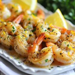 - 1 lb large shrimp, peeled and deveined - 3 tablespoons olive oil - 4 cloves garlic, minced - Zest of 1 lemon - Juice of 1 lemon - 1 teaspoon paprika - 1 teaspoon onion powder - 1 teaspoon dried parsley - Salt and pepper to taste - Lemon wedges for serving - Additional garnish ideas (fresh parsley, etc.) To make Lemon Garlic Air Fryer Shrimp, you need fresh and simple ingredients. Start with large shrimp. Make sure they are peeled and deveined for best results. Next, grab some olive oil. This will help the shrimp stay moist and tasty. You will also need garlic. Using four cloves of minced garlic gives a great flavor that shines through. For a bright kick, zest and juice one lemon. This adds a fresh taste to the dish. Don’t forget the spices! One teaspoon each of paprika and onion powder adds depth. Dried parsley adds a nice touch of color and flavor. Season with salt and pepper to taste. When serving, you can add lemon wedges. They look great and add more flavor. Fresh parsley makes a lovely garnish too. This meal is simple but packed with flavor! {{ingredient_image_2}} Start by mixing these ingredients in a large bowl: - 3 tablespoons olive oil - 4 cloves garlic, minced - Zest of 1 lemon - Juice of 1 lemon - 1 teaspoon paprika - 1 teaspoon onion powder - 1 teaspoon dried parsley - Salt and pepper to taste Stir well until all are combined. This mix is your marinade. It brings a bright, tasty punch to the shrimp. Now, take your shrimp, which should be 1 pound and peeled. Toss them into the marinade. Gently mix until each shrimp is coated. Cover the bowl and let it sit for at least 15 minutes. This step lets the flavors soak in, making your shrimp more delicious. While the shrimp marinate, preheat your air fryer to 400°F (200°C). This usually takes about 5 minutes. Once hot, arrange the shrimp in the basket in a single layer. Don’t crowd them; this helps them cook well. Cook the shrimp for 8 to 10 minutes. Make sure to shake the basket halfway through. This action ensures even cooking and crispiness. The shrimp should be pink, opaque, and slightly crispy when done. Carefully use tongs to take them out and place them on a serving dish. Enjoy your meal with fresh lemon wedges! To get that perfect crispiness for your shrimp, follow these simple steps: - Avoid overcrowding in the air fryer: Lay the shrimp in a single layer. If you stack them, they won’t cook evenly. This way, hot air can circulate around each shrimp, giving them that golden crunch. - Importance of tossing halfway through cooking: Halfway through the cook time, shake the basket gently. This helps the shrimp cook evenly. You’ll notice they crisp up better when you toss them. Want to take your shrimp flavor to the next level? Here are some ideas: - Suggestions for additional spices or marinades: Try adding a pinch of cayenne for heat or a sprinkle of smoked paprika for depth. You could also use a marinade with soy sauce or honey for a sweet twist. - Pairing with side dishes: Serve your shrimp with fluffy rice or a fresh salad. A vibrant side of roasted veggies or garlic bread also works wonders. These sides complement the lemon and garlic flavors beautifully. Presentation can make a big difference. Here are some tips to impress: - Presentation tips for an inviting dish: Arrange the crispy shrimp on a white platter. Garnish with fresh parsley or lemon slices for a pop of color. This makes the dish look as good as it tastes! - Recommended complementary beverages: Pair your shrimp with a chilled white wine, like Sauvignon Blanc. A light beer or a refreshing lemonade also works well. These drinks enhance the meal’s bright flavors. Pro Tips Use Fresh Shrimp: For the best flavor and texture, opt for fresh shrimp instead of frozen. If using frozen, ensure they are fully thawed and patted dry before marinating. Marinate Longer for More Flavor: If time allows, marinate the shrimp for 30 minutes to an hour. This enhances the flavors and ensures every bite is deliciously infused. Avoid Overcrowding: When placing shrimp in the air fryer, make sure they are in a single layer without overlapping. This promotes even cooking and crispiness. Check for Doneness: Shrimp cook quickly, so keep an eye on them. They are done when they turn pink and opaque; overcooking can make them rubbery. {{image_4}} You can cook lemon garlic shrimp in more ways than just the air fryer. For a crispy oven-baked version, preheat your oven to 400°F (200°C). Spread the marinated shrimp on a baking sheet in a single layer. Bake for about 10-12 minutes. Keep an eye on them until they're pink and slightly crisp. If you prefer stovetop cooking, heat a pan over medium heat. Add a bit of oil and the marinated shrimp. Cook them for 3-4 minutes on each side. This method gives you a nice sear and keeps the shrimp juicy. If you want to switch things up, try using chicken or scallops instead of shrimp. Cut chicken into small pieces and marinate the same way. For scallops, follow the shrimp cooking times but adjust as needed for size. For a vegetarian twist, swap shrimp with tofu or a mixed vegetable medley. Tofu absorbs flavors well, so make sure to marinate it for at least 30 minutes. Use a mix of bell peppers, zucchini, and asparagus for a colorful dish. Want to spice things up? Add cayenne pepper or chili flakes to the marinade for some heat. Start with a pinch and adjust to your taste. You can also play with herbs. Instead of dried parsley, try basil, thyme, or dill. Each herb brings a different flavor. Basil adds a sweet taste, thyme gives an earthy tone, and dill brings a fresh kick. Experiment to find your favorite blend! To keep your lemon garlic shrimp fresh, let it cool down first. Place the shrimp in an airtight container. This keeps air out and helps maintain flavor. Store the container in the fridge. It’s best to eat leftovers within two days for the best taste. When you reheat shrimp, you want to keep it tender. The best way is to use the microwave at low power. Heat it in short bursts. Check often to avoid overcooking. This keeps the shrimp from turning rubbery. You can also reheat them in the air fryer for a few minutes at 350°F (175°C) for that crispy texture. To freeze cooked shrimp, let them cool completely. Place them in a freezer bag, squeezing out the air. This prevents freezer burn. You can keep them in the freezer for up to three months. When you want to use them, thaw in the fridge overnight before reheating. Cooking shrimp in an air fryer takes about 8 to 10 minutes. The time can change based on shrimp size. For large shrimp, aim for the full 10 minutes. Smaller shrimp may need less time. They should turn pink and opaque when done. Always check for doneness to ensure a perfect meal. Yes, you can use frozen shrimp. First, thaw the shrimp before cooking. The best way is to place them in the fridge overnight. If you need them fast, put them in a bowl of cold water for 20 to 30 minutes. Change the water every 10 minutes. Make sure to peel and devein them after thawing. Lemon garlic shrimp tastes great with many sides. Here are some ideas: - Fluffy rice or quinoa for a filling base. - A fresh salad with mixed greens and tomatoes. - Steamed vegetables like broccoli or asparagus for color and nutrition. - Garlic bread to soak up the tasty juices. Try these sides for a complete and tasty meal! In this post, I shared how to make lemon garlic shrimp in an air fryer. We covered the key ingredients, like shrimp, olive oil, and garlic, and added zestful seasonings for flavor. I provided easy steps for marinating and cooking the shrimp, plus tips for achieving the perfect crispiness. You can explore different variations and storage tips to suit your taste and needs. Enjoy your flavorful shrimp dish, and remember, simple steps can lead to great meals!