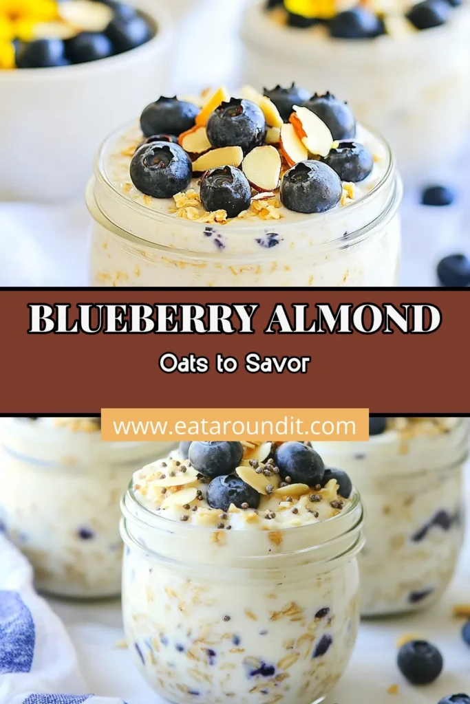 Start your day with delicious blueberry almond overnight oats, the ultimate no-cook breakfast idea! This healthy breakfast recipe combines rolled oats, creamy almond milk, and nutritious chia seeds for a delightful chia seed oatmeal experience. Packed with fresh blueberries and almond butter, these overnight oats are not just tasty but also incredibly easy to prepare. Perfect for busy mornings, enjoy a wholesome meal that fuels your day. Save this recipe today and make breakfast a breeze! #BlueberryOvernightOats #HealthyBreakfast #ChiaSeedOatmeal #NoCookBreakfastIdeas