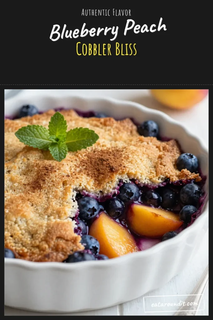 Indulge in a delightful summer treat with this easy blueberry peach cobbler recipe! Bursting with fresh flavors, this baked cobbler with blueberries and ripe peaches is the perfect blend of sweet and tangy. Whether you're hosting a gathering or just need a comforting dessert, this fresh fruit cobbler is sure to impress. Get the recipe now and enjoy a taste of summer on your table! Save this for your next dessert idea! #BlueberryPeachCobbler #SummerDessertRecipes #EasyPeachCobblerRecipe #FreshFruitCobbler