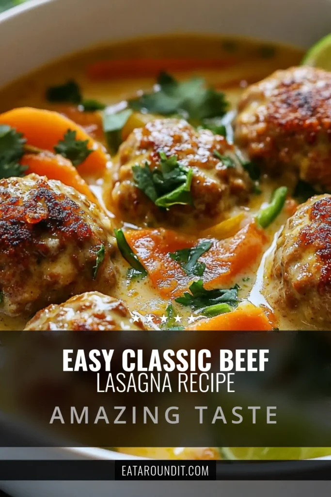 Discover the ultimate healthy meatball soup recipe with this delicious Coconut Curry Meatball Soup! Made with ground chicken, vibrant veggies, and creamy coconut milk, this easy coconut milk soup is packed with flavor. Perfect for a weeknight dinner, this flavorful curry soup recipe comes together in just 35 minutes. Try this chicken meatball soup today and enjoy a warm, comforting bowl. Save this recipe for later! #CoconutCurryMeatballSoup #HealthyRecipes #CoconutMilk #ComfortFood