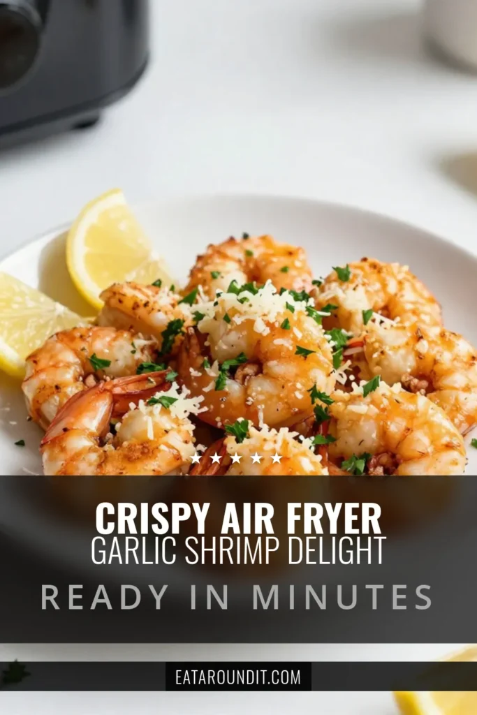 Looking for a quick and delicious meal? Try this easy air fryer shrimp recipe featuring Garlic Parmesan shrimp! This healthy shrimp appetizer is perfect for any occasion and takes just 25 minutes to prepare. With minimal ingredients and maximum flavor, you’ll want to make it again and again. Save this quick shrimp dinner for your next meal! #AirFryerRecipes #ShrimpRecipe #HealthyEating #DinnerIdeas