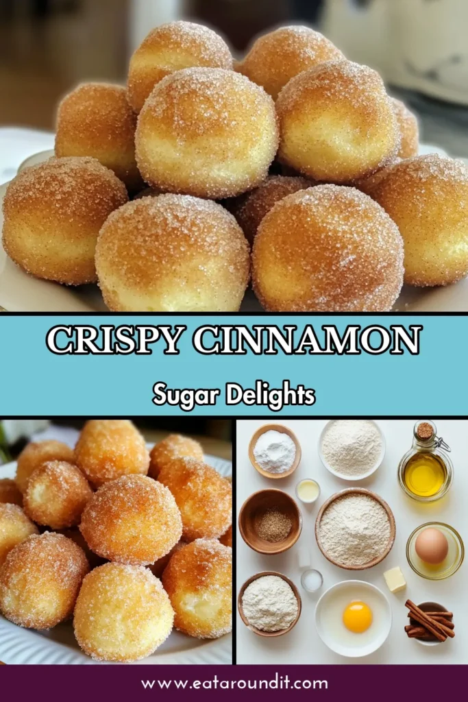 Indulge in these irresistible cinnamon sugar donut holes, a perfect treat for any occasion! This easy donut recipe makes homemade donut holes that are delightfully fried to golden perfection. With a blend of warm spices, this cinnamon donut recipe is simple and delicious. Enjoy them fresh and warm for a delightful snack. Save this recipe for your next baking adventure! #CinnamonSugarDonutHoles #EasyDonutRecipe #HomemadeDonutHoles #FriedDonutHoles