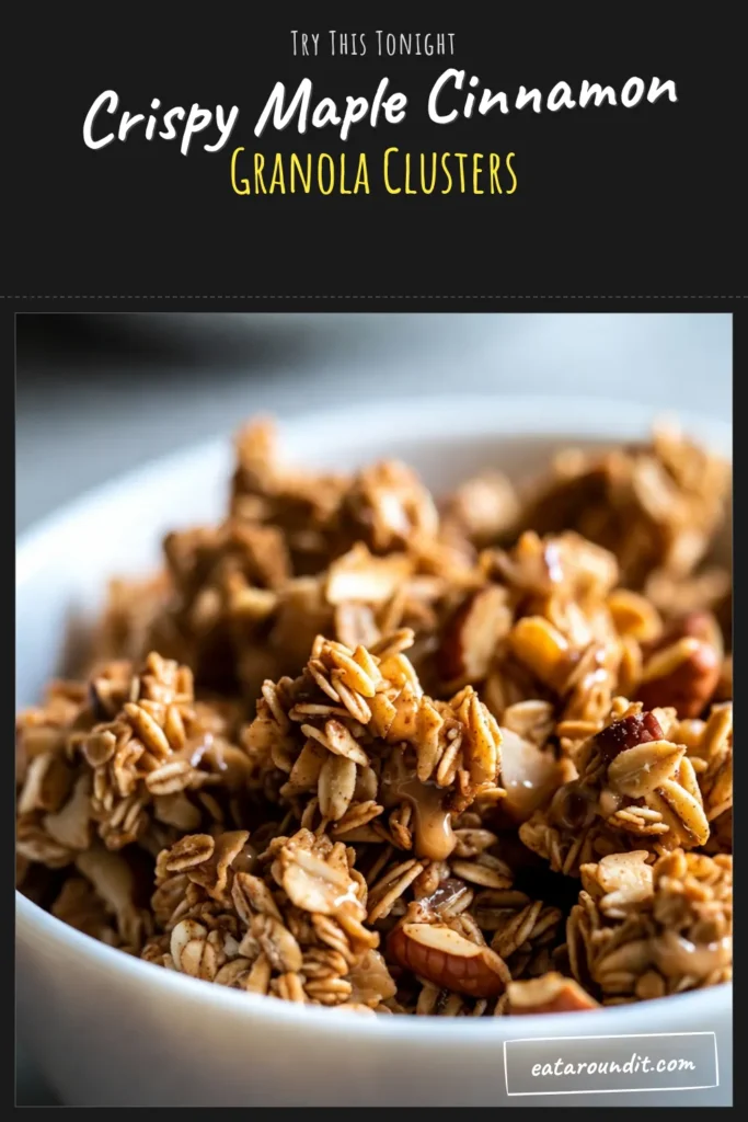 Discover the delicious world of Cinnamon Maple Granola! This homemade granola recipe features healthy granola clusters filled with nuts and oats, making a perfect nut and oat snack. With just a few simple ingredients, you can create easy granola bars that are both nutritious and tasty. Perfect for breakfast or a quick snack! Save this recipe for your next cooking adventure! #GranolaRecipe #HealthySnacks #CinnamonMapleGranola #EasyGranolaBars