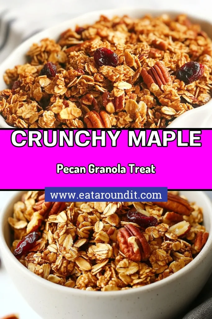Start your day with this delicious Maple Pecan Granola, the perfect homemade granola recipe for a healthy breakfast! This easy granola with oats and pecans is not only nutritious but also incredibly satisfying as a snack. Discover how to make your own crunchy granola that pairs beautifully with yogurt or milk. Save this recipe for a delightful treat your family will love! #MaplePecanGranola #HealthyBreakfastGranola #EasyGranolaWithOats #PecanGranolaSnack