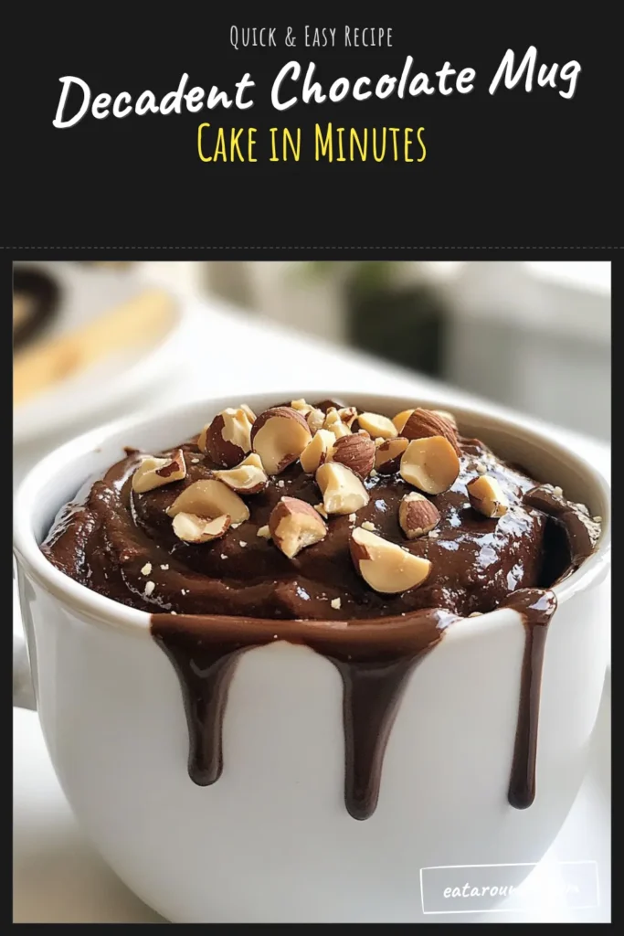 Satisfy your sweet tooth with this delicious chocolate hazelnut mug cake! This easy mug cake recipe combines cocoa powder and creamy hazelnut spread for a quick chocolate dessert that's ready in just minutes. Perfect for busy days or late-night cravings, enjoy a delightful hazelnut spread cake right from the microwave. Try it today and elevate your dessert game! #MugCake #ChocolateDessert #DessertInMinutes #QuickRecipes