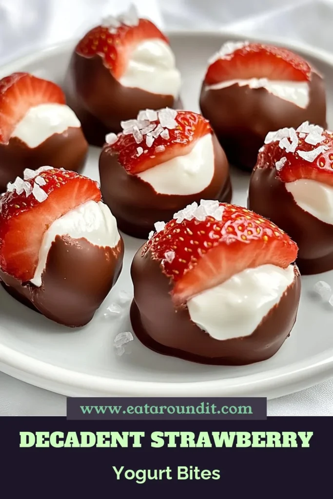 Indulge in these delicious chocolate-dipped strawberries with our easy yogurt bites recipe! These healthy dessert ideas combine fresh strawberries and creamy Greek yogurt treats, making perfect frozen strawberry snacks. Simply fill juicy strawberries with Greek yogurt, dip in melted chocolate, and freeze for a delightful treat. Give this recipe a try for your next gathering or sweet craving! Save this post for later! #HealthyDesserts #ChocolateDippedStrawberries #FrozenTreats #YogurtBites