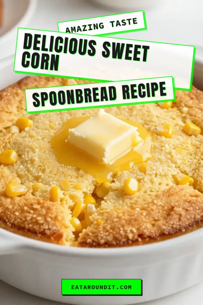 Discover the irresistible comfort of Sweet Corn Spoonbread, a delightful baked corn dish that embodies Southern flavor! This easy recipe combines cornmeal, sweet corn, and optional cheddar cheese to create a creamy texture and delicious taste. Perfect as a side or a cozy main dish, it's a must-try in your collection of cornmeal recipes. Save this Southern comfort food for your next meal and enjoy the warmth of home cooking! #Spoonbread #CornmealRecipes #SouthernComfortFood #BakedCornDish