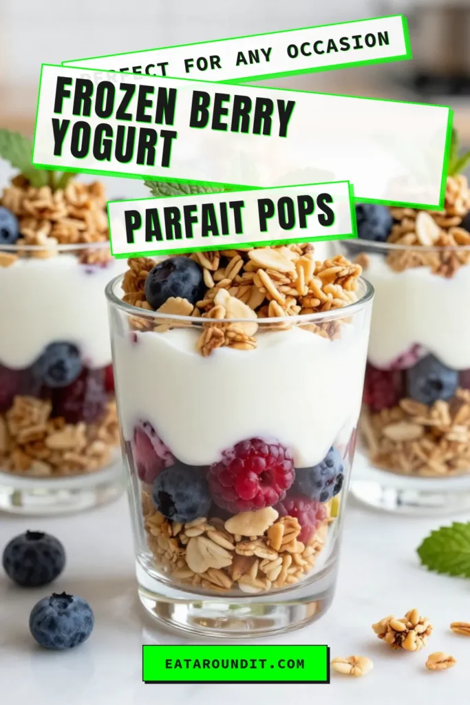 Indulge in a refreshing summer treat with these berry yogurt pops! These yogurt parfait popsicles layered with creamy Greek yogurt, vibrant mixed berries, and crunchy granola are the perfect healthy frozen treats. Enjoy a guilt-free dessert that’s both delicious and nutritious. Ideal for kids and adults alike, these mixed berry popsicles are sure to be a hit. Try making your own berry yogurt pops today! #HealthyTreats #FrozenDesserts #YogurtPopsicles #SummerSnacks