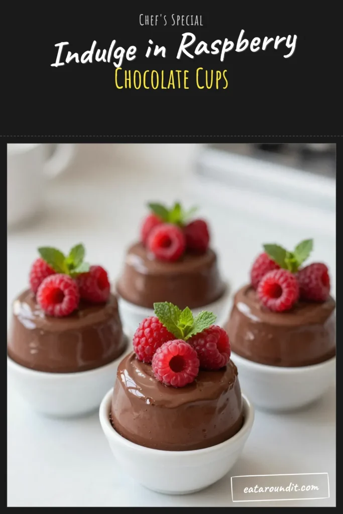 Indulge in these delightful Raspberry Chocolate Mousse Cups, a perfect fresh raspberry dessert for any occasion. This easy chocolate mousse recipe is no-bake and features rich, dark chocolate blended with fresh raspberries. Each chocolate mousse cup is a tasty treat that will impress your guests and satisfy your sweet cravings. Discover how to make this simple yet luxurious dessert and enjoy a burst of flavor! Save this recipe today! #RaspberryChocolateMousse #ChocolateMousseCups #FreshRaspberryDessert #NoBakeDessert