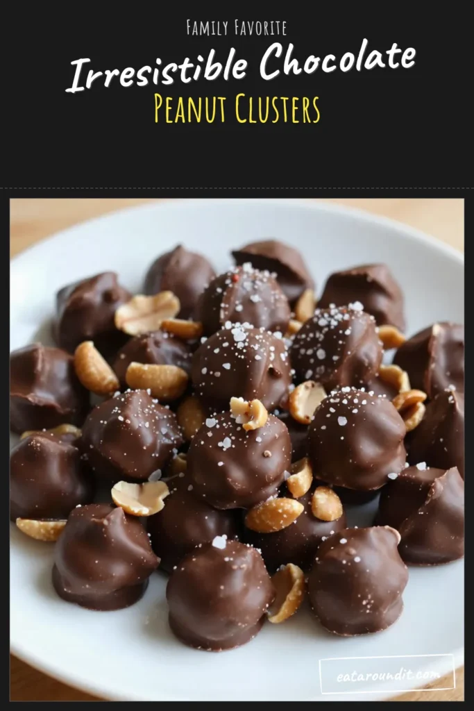 Indulge in these delicious chocolate covered peanut clusters, the ultimate easy chocolate peanut recipe! Perfect for a no-bake chocolate dessert, this homemade chocolate treats recipe combines roasted peanuts and semi-sweet chocolate for a mouthwatering snack. Follow our simple peanut clusters recipe and whip up a batch in just 40 minutes. Save this recipe for an irresistible treat that everyone will love! #ChocoPeanutClusters #EasyDesserts #NoBakeTreats #HomemadeGoodness