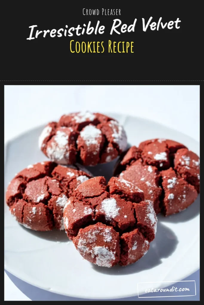 Indulge in these delicious red velvet crinkle cookies that are perfect for holiday baking! This easy red velvet cookie recipe creates chewy red velvet cookies that are sure to impress. With just a few simple ingredients, you’ll have a batch of festive treats that look stunning and taste delightful. Get ready to bake up some love! Save this recipe for your next holiday gathering. #RedVelvetCrinkleCookies #EasyRedVelvetCookies #ChewyRedVelvetCookies #HolidayBakingCookies