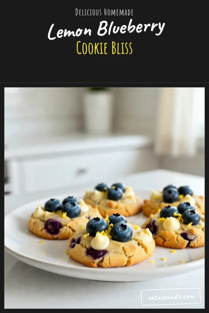 Indulge in the deliciousness of Lemon Blueberry Cheesecake Cookies! This Cream Cheese Cookies Recipe combines the tartness of lemon with the sweetness of blueberries, making it a perfect dessert with blueberries and lemon. Enjoy these easy cheesecake cookies that are sure to impress at any gathering. Try this delightful treat today and bring a burst of flavor to your cookie jar! Save this recipe! #LemonBlueberryCheesecakeCookies #EasyCheesecakeCookies #BlueberryLemonCookies #DessertRecipes