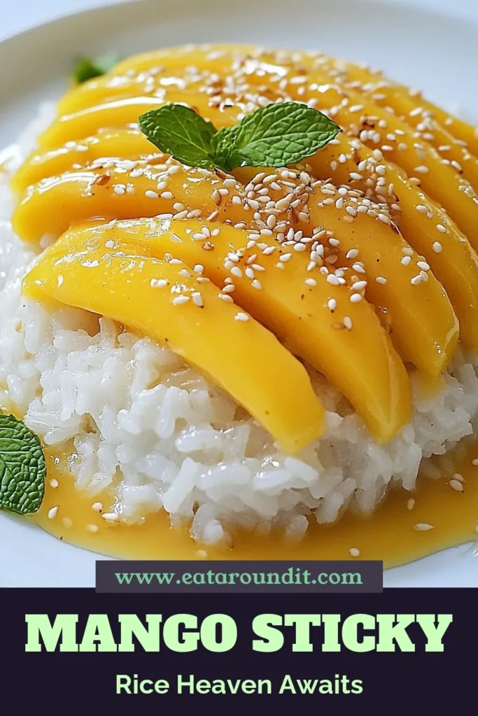 Indulge in this delightful Mango Sticky Rice, a classic Thai dessert recipe that’s both creamy and satisfying. Made with glutinous rice and a luscious coconut sauce, this easy mango recipe is perfect for any occasion. Impress your guests with this tasty coconut sticky rice dish that transforms simple ingredients into a beautiful dessert. Don't miss out – save and try this delicious treat today! #MangoStickyRice #ThaiDessert #CoconutRice #EasyRecipes