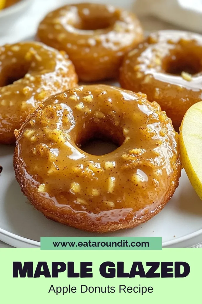 Indulge in the sweet delight of homemade apple donuts with this easy apple donuts recipe! These fluffy baked apple donuts are topped with a delicious maple syrup glaze, making them the perfect treat for any occasion. Try these maple glazed donuts for breakfast or dessert. They’re simple to make and are sure to impress! Save this recipe for maple syrup glaze donuts and enjoy every bite! #MapleGlazedDonuts #AppleDonutsRecipe #BakedAppleDonuts #HomemadeAppleDonuts