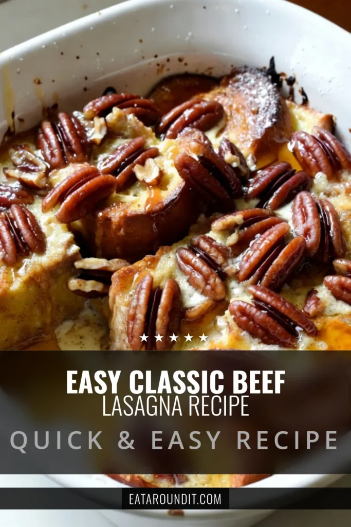 Savor the deliciousness of this Maple Pecan French Toast Casserole, the perfect way to elevate your breakfast game. This Easy French Toast Casserole recipe combines golden brioche, creamy eggs, and crunchy pecans, all drizzled with rich maple syrup. Enjoy this Overnight French Toast Casserole with nuts that’s made ahead for easy serving. Don't miss out - save this recipe for your weekend brunch! #FrenchToast #MaplePecan #BreakfastCasserole #EasyRecipes