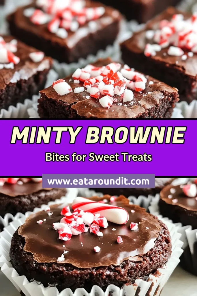 Indulge in the magic of the holidays with these irresistible peppermint brownie bites. Perfect for your festive gatherings, these easy holiday desserts combine rich chocolate mint treats with a sprinkle of crushed candy canes for a delightful finish. With their mini brownie recipes, you can create a fun and shareable treat that everyone will love. Try this festive dessert recipe and make your celebrations sweeter! Save this recipe for your next holiday baking adventure! #PeppermintBrownieBites #EasyHolidayDesserts #ChocolateMintTreats #FestiveDessertRecipes