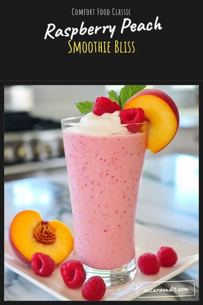 Discover the ultimate refreshment with this delicious raspberry peach smoothie! Packed with fresh raspberries, ripe peaches, and creamy Greek yogurt, this healthy smoothie recipe is perfect for summertime. Blend it with almond milk for a nutritious boost. Whether you're cooling off or starting your day right, this smoothie is a must-try. Save this refreshing summer drink recipe today! #RaspberryPeachSmoothie #HealthySmoothieRecipe #AlmondMilkSmoothies #GreekYogurtSmoothie
