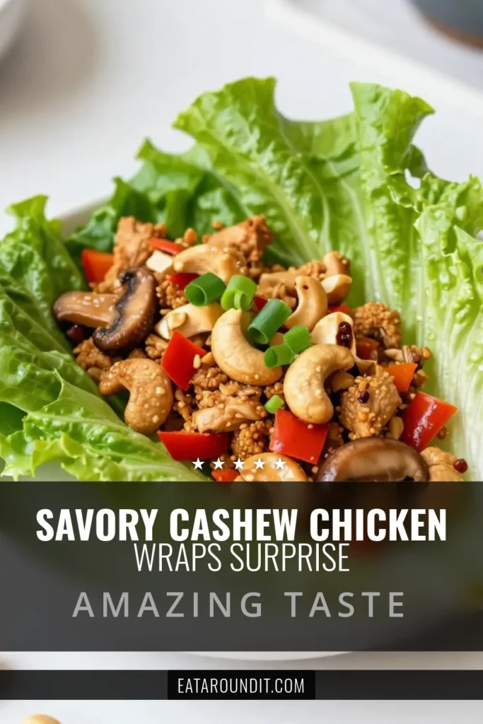 Satisfy your cravings with these Cashew Chicken Lettuce Wraps! This easy ground chicken recipe is perfect for a healthy dinner, featuring a flavorful blend of chicken, shiitake mushrooms, and cashews wrapped in crisp lettuce. Enjoy these gluten-free dinner ideas that are simple to make and packed with delicious Asian flavors. Try it tonight and elevate your meal! Save this for later! #HealthyEats #GlutenFree #DinnerIdeas #AsianCuisine