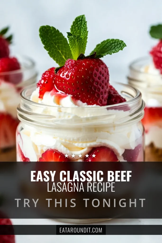 Indulge in these delicious Strawberry Cheesecake Jars with our easy no-bake cheesecake recipe! Perfect for summer gatherings, these creamy cheesecake cups are layered with fresh strawberries and a buttery graham cracker crust, making them an ideal easy strawberry dessert. Impress your guests with these layered strawberry treats that are not only beautiful but also delightful to eat. Save this recipe for your next sweet craving! #StrawberryCheesecake #NoBakeDessert #EasyDesserts #SweetTreats