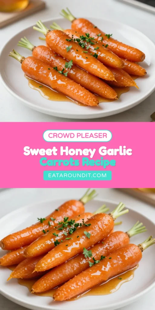 Discover the deliciousness of honey garlic carrots with this easy carrot recipe! These sticky glazed carrots are the perfect sweet and savory side dish with honey that will impress your family and friends. Ready in just 25 minutes, this recipe will elevate your meals effortlessly. Don't miss out on making these mouthwatering honey garlic glazed carrots. Save it now for your next dinner! #HoneyGarlicCarrots #StickyGlazedCarrots #EasyCarrotRecipe #SideDishWithHoney
