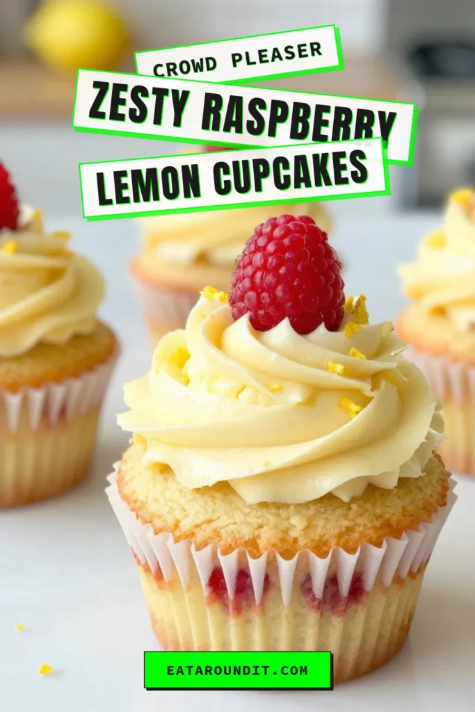 Indulge in these delicious lemon raspberry cupcakes, bursting with fresh raspberry flavor and zesty goodness. This easy zesty cupcake recipe is perfect for any occasion, featuring a light and fluffy lemon base topped with creamy lemon buttercream frosting. Each raspberry lemon dessert is a delightful treat that will impress your guests. Try these fresh raspberry cupcakes today and add a burst of flavor to your dessert table! Save this recipe now! #LemonRaspberryCupcakes #BakingRecipes #DessertIdeas #CupcakeDecorating