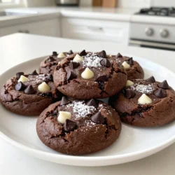- 1 cup all-purpose flour - 1/2 teaspoon baking soda - 1/8 teaspoon salt - 1/2 cup unsalted butter, softened to room temperature - 1/2 cup packed brown sugar (light or dark) - 1/4 cup granulated sugar - 1 large egg, at room temperature - 1 teaspoon pure vanilla extract - 1/3 cup dark chocolate chips - 1/3 cup semi-sweet chocolate chips - 1/3 cup white chocolate chips Using high-quality ingredients makes a big difference. If you want, you can swap the butter for coconut oil. This gives a slight coconut flavor. You can also use different sugars. For a richer taste, try using dark brown sugar. It adds more depth to the cookies. If you don’t have dark chocolate chips, semi-sweet chips work well too. Quality ingredients are key for the best flavor. Fresh butter gives cookies a rich taste. Good chocolate makes the cookies even more special. When you use real vanilla extract, it adds a warm, sweet aroma. Using fresh ingredients helps you create cookies that are chewy and full of flavor. Trust me, your friends and family will notice the difference! {{ingredient_image_2}} Start by preheating your oven to 350°F (175°C). This step is key to getting the best texture. While the oven heats, prepare your baking sheet. Line it with parchment paper. This makes cleanup easy and helps the cookies not stick. In a medium bowl, mix your dry ingredients. Combine 1 cup of all-purpose flour, 1/2 teaspoon of baking soda, and 1/8 teaspoon of salt. Whisk these together well. This helps distribute the baking soda and salt evenly, ensuring your cookies rise properly. Now, take a large mixing bowl. Cream together 1/2 cup of softened unsalted butter, 1/2 cup of packed brown sugar, and 1/4 cup of granulated sugar. Use an electric mixer on medium speed. Beat this mixture until it's light and fluffy. This usually takes about 2-3 minutes. The air you add here is vital for a soft cookie. Next, add in 1 large egg and 1 teaspoon of pure vanilla extract to the butter-sugar mix. Beat on low speed until everything is smooth and well combined. The egg gives the cookie structure, while the vanilla adds flavor. Gradually add the dry mix to the wet ingredients. Do this slowly and mix on low speed. Stop mixing when the dough just comes together. It’s okay if you see some streaks of flour. Overmixing can lead to tough cookies. Now, gently fold in the chocolate chips. You’ll need 1/3 cup each of dark chocolate chips, semi-sweet chocolate chips, and white chocolate chips. Use a spatula to mix them in carefully. This step ensures every bite is packed with chocolate goodness. Using a cookie scoop or a tablespoon, drop rounded portions of dough onto your prepared baking sheet. Leave about 2 inches between each cookie. This space allows them to spread while baking. Bake in the preheated oven for 10-12 minutes. The cookies should have set edges and soft centers. After baking, remove the cookies from the oven. Let them cool on the baking sheet for about 5 minutes. This helps them firm up. Then, transfer them to a wire rack to cool completely. For a lovely presentation, place the cookies on a rustic wooden board. Dust them lightly with powdered sugar. Enjoy them warm with a glass of cold milk! To get that chewy texture in your triple chocolate cookies, focus on a few key steps. First, use softened butter, not melted. This keeps the cookies thick. Second, don’t overmix the dough. Mix just until you see the flour disappear. Finally, bake the cookies until the edges are set but the centers are still soft. They will finish cooking as they cool. Many bakers make simple mistakes that can ruin their cookies. Here are a few to watch out for: - Using cold butter: This leads to flat cookies. Always soften it first. - Overbaking: Pull the cookies out when the edges look set. The centers will firm up as they cool. - Not measuring flour correctly: Too much flour makes dry cookies. Use a scale or spoon and level the flour. Baking time can vary based on your oven and cookie size. If you use a scoop larger than a tablespoon, add a minute or two. If your oven runs hot, check the cookies a minute early. Watch for edges that are firm and centers that look slightly underbaked. This helps maintain that chewy texture. Pro Tips Chill the Dough: Allowing the cookie dough to chill in the refrigerator for at least 30 minutes can enhance the flavor and texture, resulting in thicker, chewier cookies. Use Quality Chocolate: Invest in high-quality chocolate chips for the best flavor. The better the chocolate, the more delicious your cookies will be! Don’t Overbake: Keep a close eye on your cookies while baking. They should look slightly underbaked in the center; they will continue to firm up as they cool. Experiment with Add-ins: Feel free to mix in your favorite nuts, dried fruits, or other types of chocolate to customize your cookies and give them a unique twist. {{image_4}} You can change the chocolate types to suit your taste. Try using all dark chocolate chips for a rich flavor. If you love white chocolate, swap semi-sweet chips for more white chocolate. You can also use milk chocolate for a sweeter touch. Mixing different types of chocolate adds depth to each bite. Feel free to experiment until you find your favorite blend! Adding nuts can give your cookies a nice crunch. Walnuts or pecans are great options. Just chop them roughly and fold them in with the chocolate chips. You can also mix in dried fruit like cherries or cranberries for a fruity twist. Try adding a pinch of sea salt on top for a sweet-salty contrast. The mix-ins you choose can change the cookie's texture and flavor! To make these cookies gluten-free, use a 1-to-1 gluten-free flour blend. Check the label to ensure it includes xanthan gum. For a vegan version, replace the butter with coconut oil and the egg with a flax egg. To make a flax egg, mix 1 tablespoon of flaxseed meal with 2.5 tablespoons of water. Let it sit for a few minutes to thicken. These swaps let everyone enjoy these delicious cookies! To keep your chewy triple chocolate cookies fresh, store them in an airtight container. This helps maintain their soft texture. Layer them with parchment paper to avoid sticking. You can keep them at room temperature for best results. If you live in a humid area, consider keeping them in the fridge to prevent them from getting too soft. Freezing is a smart way to save cookies. First, cool them completely. Then, place them in a single layer on a baking sheet. Freeze them for about an hour. Once frozen, you can transfer them to a freezer bag. They’ll stay fresh for about three months. When you're ready, just thaw them at room temperature or warm them in the oven for a few minutes. If stored correctly, these cookies can last about one week at room temperature. In the fridge, they might last slightly longer. Frozen cookies can last up to three months. Always check for any signs of spoilage before enjoying them. With these tips, you can savor every bite of your chewy triple chocolate cookies! Chewy cookies have more moisture and fat. This comes from the butter and brown sugar. The brown sugar holds more moisture than white sugar. Crunchy cookies have less fat and more flour. They also bake longer, which makes them crispier. Yes, you can use different sugars! Brown sugar gives a nice chew. White sugar adds crispness. You can also try coconut sugar or maple sugar. Each type changes the flavor and texture. To boost the chocolate flavor, add more chocolate chips. You can mix in different types like dark, milk, or even mint chocolate. Try adding cocoa powder to the dough for a richer taste. Chilling the dough is not required, but it helps. Chilling makes the dough firmer. This can prevent spreading too much while baking. If you want thicker cookies, chill the dough for 30 minutes. Yes, you can easily double the recipe! Just make sure to mix well and keep the baking time the same. You may need to bake in batches if your oven space is limited. Enjoy baking! In this post, we explored ingredients, baking steps, and tips for perfect cookies. Quality ingredients make a big difference in taste. Following the right steps ensures your cookies are soft and chewy. I also shared ways to customize your cookies and how to store them. Finally, with answers to common questions, you’ll feel ready to bake. Enjoy making your cookies and share them with friends!