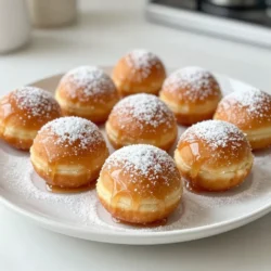 To make maple glazed donut holes, you need: - 2 cups all-purpose flour - 1/2 cup granulated sugar - 2 teaspoons baking powder - 1/4 teaspoon baking soda - 1/2 teaspoon salt - 1/2 teaspoon ground cinnamon - 1/4 cup unsalted butter, melted and slightly cooled - 1 large egg, at room temperature - 3/4 cup whole milk, warmed - 1/4 teaspoon vanilla extract - 1/2 cup pure maple syrup - 1 cup powdered sugar, for the glaze You can add a touch of extra flavor with: - 1/4 teaspoon ground nutmeg Nutmeg gives a nice warmth to the donut holes. It complements the maple flavor well. Each serving has about: - Calories: 100 - Protein: 2g - Carbohydrates: 15g - Fat: 4g - Sugar: 5g These numbers may change based on the specific brands you use. Always check labels for the most accurate info. Enjoy your tasty treat! {{ingredient_image_2}} Start by preheating your oven to 375°F (190°C). This ensures even cooking. Next, grease a mini muffin pan or line it with mini cupcake liners. This helps the donut holes release easily. In a big bowl, whisk together these dry ingredients: - 2 cups all-purpose flour - 1/2 cup granulated sugar - 2 teaspoons baking powder - 1/4 teaspoon baking soda - 1/2 teaspoon salt - 1/2 teaspoon ground cinnamon - 1/4 teaspoon ground nutmeg (optional) Mix until there are no lumps. In another bowl, combine the wet ingredients: - 1/4 cup unsalted butter, melted and slightly cooled - 1 large egg, at room temperature - 3/4 cup whole milk, warmed - 1/4 teaspoon vanilla extract Whisk these together until smooth. Gently pour the wet mix into the dry ingredients. Stir with a spatula until just combined. Be careful not to overmix. This keeps your donut holes soft. Using a spoon or small ice cream scoop, fill each muffin cavity about 2/3 full. This allows room for the donut holes to rise. Place the pan in the oven and bake for 10 to 12 minutes. Check if they are done by inserting a toothpick. It should come out clean. Once baked, let the donut holes cool in the pan for about 5 minutes. Then transfer them to a wire rack to cool completely. While the donuts cool, you can make the glaze. In a small bowl, whisk together: - 1/2 cup pure maple syrup - 1 cup powdered sugar Keep mixing until it is smooth. If the glaze seems too runny, add more powdered sugar. If it is too thick, add a splash of maple syrup. When the donut holes are slightly cool, dip the tops into the glaze. Let any excess glaze drip back into the bowl. Arrange the glazed donut holes on the wire rack to set. Enjoy your tasty treat! To keep your donut holes soft, mix gently. When you combine the wet and dry ingredients, stir just until blended. You may see some lumps; that's okay! If you mix too much, the donut holes can turn out tough. Aim for a light touch and a quick mix. Once your donut holes cool a bit, it’s glaze time! Dip the tops directly into your maple glaze. Let the excess drip back into the bowl. This keeps the glaze thick and prevents it from running off. If you want a thicker layer, dip them twice. A light touch of glaze gives a beautiful shine. For a lovely display, arrange the donut holes on a pretty platter. You can dust them with extra powdered sugar for flair. A drizzle of maple syrup on top adds a sweet touch. Serve them warm for the best taste experience. Enjoy them with coffee or tea for a perfect treat! Pro Tips Use Room Temperature Ingredients: Ensure your egg and milk are at room temperature for better emulsification, leading to a smoother batter and fluffier donut holes. Don't Overmix: Gently fold the wet and dry ingredients together until just combined to prevent the donut holes from becoming dense and chewy. Cool Before Glazing: Allow the donut holes to cool slightly before dipping them in the glaze to ensure it adheres properly without melting away. Add Flavor Variations: Experiment with different spices such as cardamom or ginger for a unique twist, or try using flavored extracts like almond or maple for more depth. {{image_4}} You can change the flavor of your donut holes easily. Try adding chocolate chips or chopped nuts. You could also mix in dried fruit like cranberries or blueberries for a fruity twist. For a spice kick, add a pinch of cayenne pepper or ginger. Want a different glaze? Use honey or chocolate instead of maple syrup. Each choice adds a unique taste! If you need gluten-free donut holes, swap all-purpose flour for a gluten-free blend. Many blends work well. For a dairy-free version, use almond milk instead of whole milk. You can replace butter with coconut oil or a dairy-free margarine. These changes keep your treats tasty and friendly for different diets! You can cook donut holes in several ways. If you have an air fryer, preheat it to 375°F. Spray the basket lightly, then add the donut holes. Cook them for 8 to 10 minutes or until golden brown. For frying, heat oil in a deep pot to about 350°F. Fry donut holes in small batches for about 2 to 3 minutes until they are golden. Each method gives a different texture but is equally delicious! To store leftover maple glazed donut holes, let them cool completely. Place them in an airtight container. This keeps them fresh for up to three days. You can also use wax paper between layers. This helps prevent sticking. To reheat donut holes, use the microwave. Place them on a plate and cover with a damp paper towel. Heat for about 10 to 15 seconds. This keeps them soft and warm. If you want a crispy texture, try the oven. Preheat to 350°F (175°C) and bake for about 5 minutes. For long-term storage, you can freeze donut holes. First, let them cool down fully. Then, place them in a single layer on a baking sheet. Freeze for about an hour until firm. After that, transfer them to a freezer-safe bag. They can last up to three months. When ready to enjoy, thaw them in the fridge overnight. Reheat as mentioned above for the best taste. Yes, you can make these donut holes ahead of time. Bake them and let them cool completely. Store them in an airtight container at room temperature for up to two days. You can also freeze them. Wrap each donut hole in plastic wrap and place them in a freezer bag. They will last up to three months. When you are ready to enjoy, thaw them at room temperature and glaze them just before serving. To change the glaze's thickness, adjust the powdered sugar and maple syrup. For a thicker glaze, add more powdered sugar. Start with a half cup and increase little by little. For a thinner glaze, add more maple syrup, one tablespoon at a time. Whisk until you reach your desired consistency. It’s that simple! Serve these donut holes warm for the best taste. Place them on a decorative platter for a nice touch. You can dust them with extra powdered sugar for a sweet look. Drizzle a bit more maple syrup over them just before serving. Pair them with coffee or tea for a delightful snack. Enjoy sharing them with friends and family! We covered everything you need for perfect maple glazed donut holes. You learned about the best ingredients, tips for great texture, and baking methods. I shared fun variations too, including gluten-free options. Store extras well to keep them fresh, and use the reheating tips to enjoy them later. Remember, making these treats is easy and fun. With practice, you can impress anyone. Now, get in your kitchen and start baking delicious donut holes!
