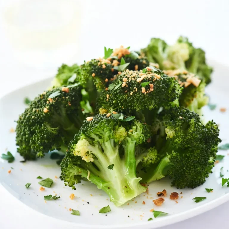 - 1 pound fresh broccoli florets - 4 cloves garlic, finely minced - 1/4 cup freshly grated Parmesan cheese - 3 tablespoons extra virgin olive oil - 1 teaspoon freshly grated lemon zest - 1/2 teaspoon crushed red pepper flakes (optional for spice) - Salt and freshly cracked black pepper to taste - 1 tablespoon fresh parsley, finely chopped (for garnish) Using fresh broccoli is key. Look for bright green florets. The stems should feel firm and not limp. Garlic adds a strong, rich flavor. Freshly minced garlic gives the best taste. Parmesan cheese should be freshly grated for a creamy melt. Extra virgin olive oil enhances the dish's richness. Lemon zest brightens the flavors, making the dish lively. The crushed red pepper flakes add spice but can be skipped if you prefer. When selecting broccoli, check the color. It should be deep green without yellowing. The florets must be tight and compact. Avoid any with brown spots or wilting. Smell the broccoli too; it should have a fresh, earthy scent. If possible, buy local and seasonal broccoli. This will ensure the best flavor and nutrition. {{ingredient_image_2}} First, you need to preheat the oven. Set it to 425°F (220°C). This heat helps the broccoli roast perfectly. Next, grab a large mixing bowl. Add one pound of fresh broccoli florets. Then, add four cloves of finely minced garlic. Pour in three tablespoons of extra virgin olive oil. Add one teaspoon of freshly grated lemon zest. If you like spice, toss in half a teaspoon of crushed red pepper flakes. Finally, season with salt and freshly cracked black pepper. Mix everything well until the broccoli is coated. Now, spread the broccoli mixture evenly on a large baking sheet. Use parchment paper to line the sheet. Make sure the florets sit in a single layer. This helps them roast evenly. Place the baking sheet in the preheated oven. Roast for about 15 to 20 minutes. You want the edges to turn caramelized and the florets to be tender yet crisp. After roasting, take the baking sheet out of the oven. Immediately sprinkle a quarter cup of freshly grated Parmesan cheese over the hot broccoli. This cheese will melt nicely. Return the baking sheet to the oven for another two to three minutes. The cheese should become lightly golden and enhance the flavors. To get the best flavor and texture, follow these steps. First, use fresh broccoli. Look for bright green florets. They should feel firm and not wilted. Cut the broccoli into even pieces. This helps them cook at the same rate. Toss them well with olive oil, garlic, and seasonings. Make sure each piece is coated evenly. Spread the broccoli out in a single layer on the baking sheet. This allows hot air to circulate around them. Too many pieces close together can lead to steaming instead of roasting. If you like a bit of heat, add crushed red pepper flakes. Start with a small amount, like 1/2 teaspoon. Taste it after roasting to see if it needs more. You can always add more spice, but it’s hard to take it out. If you want a milder flavor, leave out the red pepper flakes. Garlic adds a nice kick, too, so adjust that to your taste. You can also try adding a pinch of cayenne pepper for a different flavor. You can play with flavors by adding more ingredients. Fresh lemon juice brightens up the taste. A squeeze of lemon right before serving can make a big difference. Try adding herbs like thyme or rosemary. These herbs bring a fresh taste that pairs well with garlic. If you want a cheesy twist, try mixing in different cheeses. Feta or goat cheese can change the flavor profile. Experiment with what you like best! Pro Tips Choose Fresh Broccoli: Always select bright green broccoli with firm florets for the best flavor and texture. Optimize Roasting: Make sure the broccoli is spread out in a single layer on the baking sheet to achieve even roasting. Adjust Seasoning: Taste before serving! You can add more salt, pepper, or lemon zest to match your preference. Store Leftovers Properly: Keep any leftover roasted broccoli in an airtight container in the fridge for up to 3 days. {{image_4}} You can switch out Parmesan for other cheeses. Try sharp cheddar for a bolder taste. Feta cheese adds a nice, crumbly texture. Gruyère melts beautifully and brings a nutty flavor. You can even use vegan cheese if you prefer plant-based options. To boost the flavor, consider adding some ingredients. A squeeze of lemon juice gives brightness. Sun-dried tomatoes add a sweet and tangy twist. Toasted nuts like almonds or pine nuts add crunch. For a smoky flavor, try adding smoked paprika or a dash of soy sauce. Want a vegan version? Skip the cheese and use nutritional yeast. It adds a cheesy flavor without dairy. You can also use a plant-based cheese to keep it creamy. Just make sure to check the labels for any dairy ingredients. This way, everyone can enjoy this tasty side dish! After you enjoy your Garlic Parmesan Roasted Broccoli, let it cool down. Place the leftovers in an airtight container. This keeps the broccoli fresh and tasty. Store it in the fridge for up to three days. The flavors will stay strong, but the texture may soften a bit. To reheat your broccoli, use the oven or microwave. If you pick the oven, set it to 350°F (175°C). Spread the broccoli on a baking sheet. Heat for about 10 minutes. This keeps it crispy! In the microwave, place the broccoli in a safe dish. Heat in 30-second intervals until warm. Just be careful not to overcook it. You can freeze Garlic Parmesan Roasted Broccoli, but it’s best to do this before you add the cheese. First, let the broccoli cool completely. Lay it on a baking sheet in a single layer. Freeze for a few hours until solid. Then, transfer it to a freezer bag. It can stay fresh for up to three months. When you’re ready to eat it, thaw in the fridge overnight. Then, reheat and add cheese! Yes, you can use frozen broccoli. However, it may not crisp up as well. Frozen broccoli often has more water, which can make it softer. I suggest thawing and draining it first. Pat it dry with a towel to remove extra moisture. This step helps the broccoli roast better and still taste great. You will know the broccoli is done when it has a nice golden color. The edges should look crispy, and the florets should be tender but still firm. Use a fork to poke a piece. If it feels tender, it’s ready. Keep an eye on it to avoid overcooking, as it can get mushy quickly. Garlic Parmesan Roasted Broccoli pairs well with many dishes. You can serve it with grilled chicken or fish. It also goes great with pasta. For a vegetarian meal, try it with quinoa or rice. You can even add it to a salad for extra flavor and crunch. In this post, we covered how to make Garlic Parmesan Roasted Broccoli. We listed key ingredients and shared tips on choosing fresh broccoli. The step-by-step instructions guided you from prepping the oven to roasting perfectly. I also provided helpful tips to enhance flavor and suggested variations for different diets. Remember, properly storing and reheating your leftovers can keep this dish tasty. Enjoy preparing this simple yet delicious meal. You now have the tools and knowledge to make it your own!